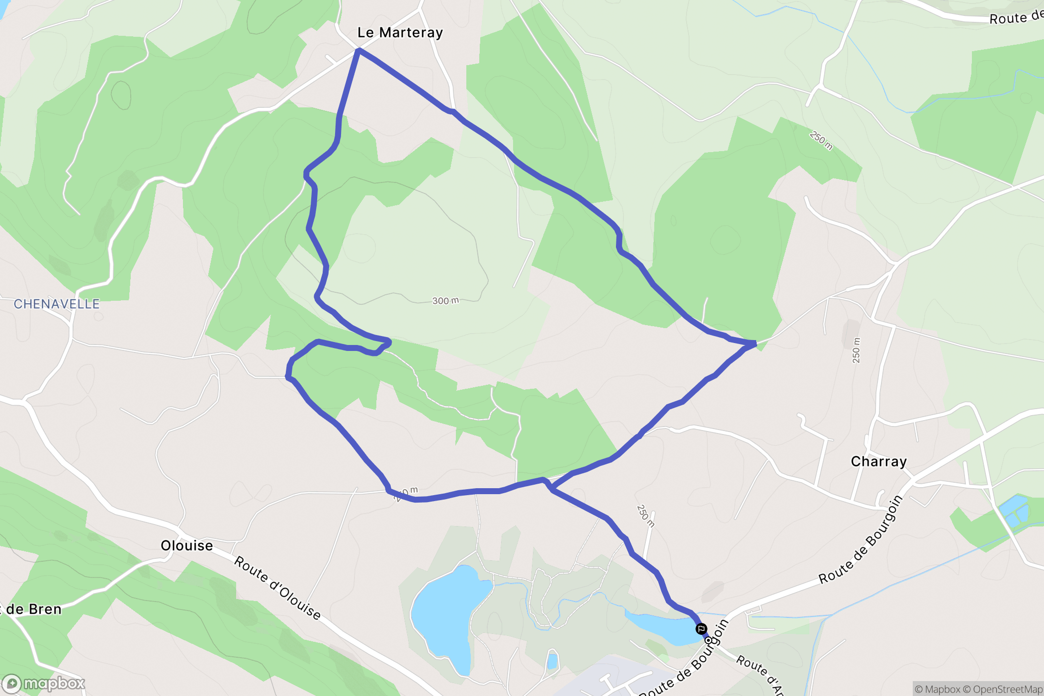 Vézeronce-Curtin : carte du parcours de randonnée - France