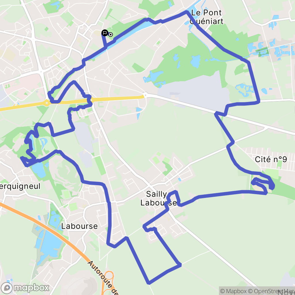 Beuvry : carte du parcours de randonnée - France