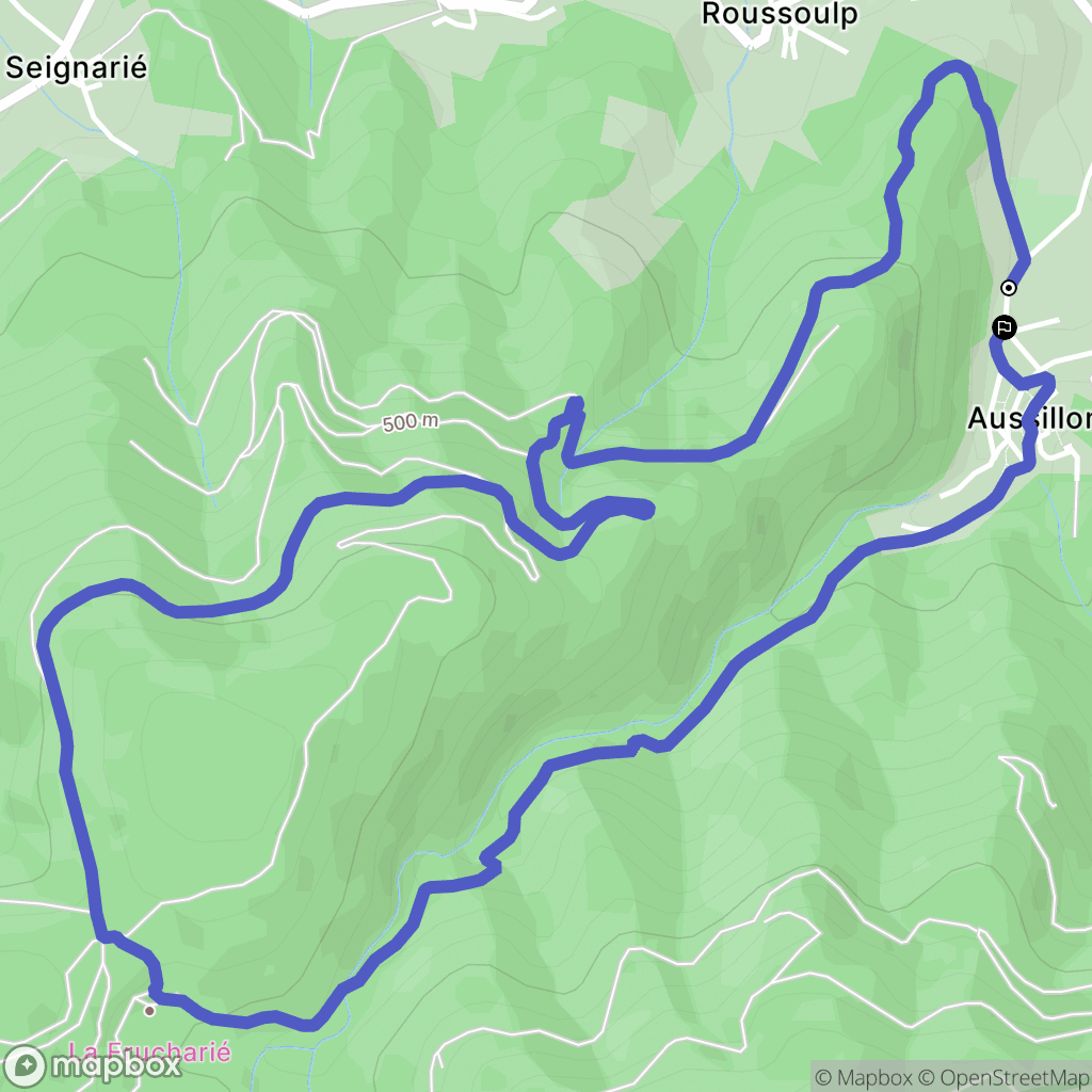 Aussillon : carte du parcours de randonnée - France