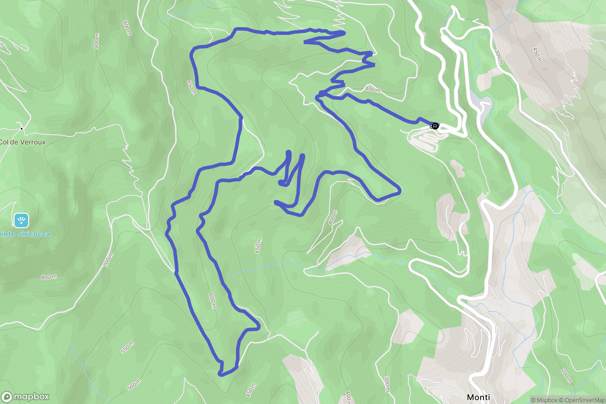 Menton : carte du parcours de randonnée - France