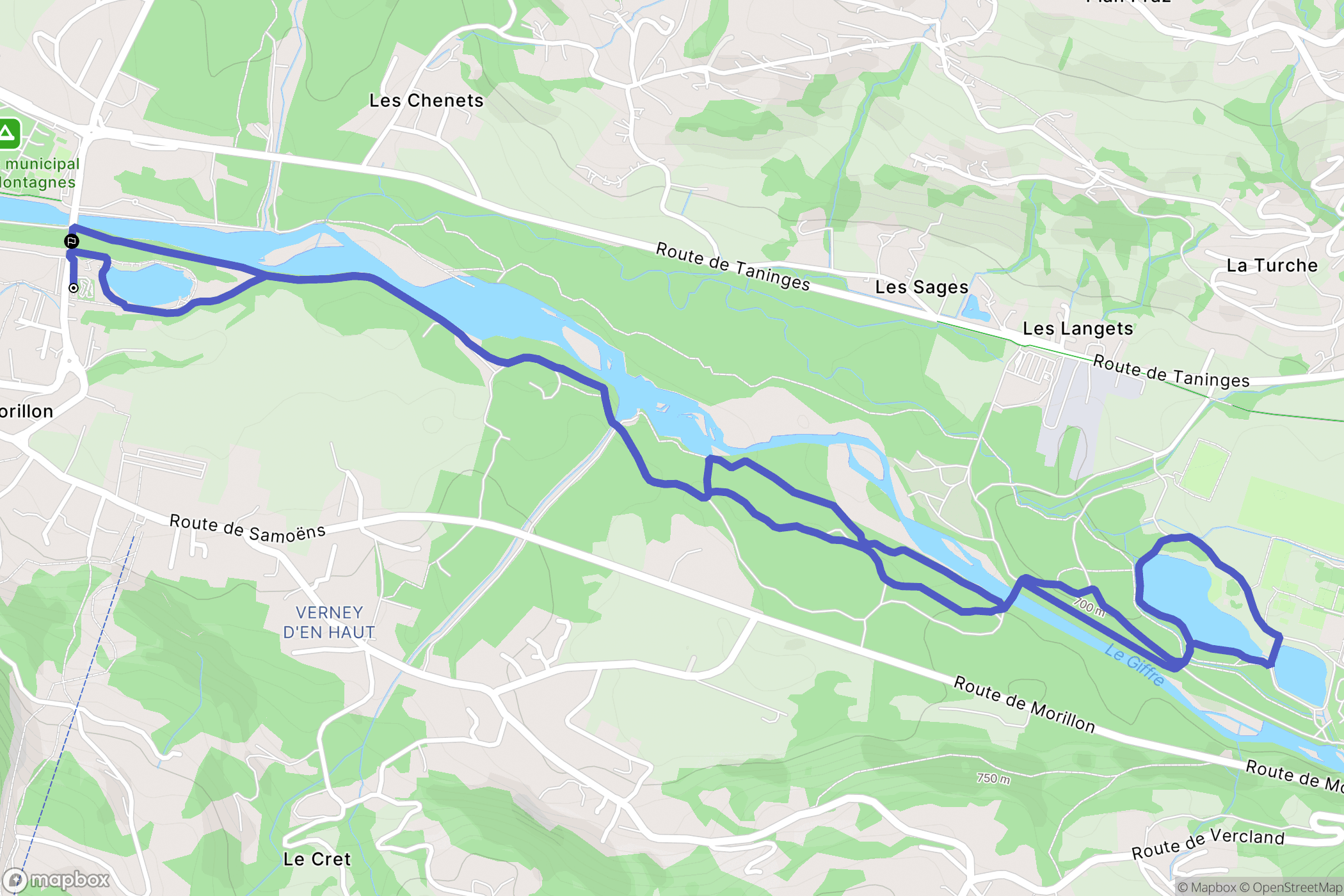 Morillon : carte du parcours de randonnée - France