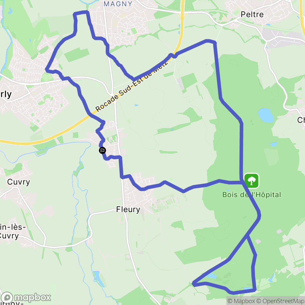 Pouilly : carte du parcours de randonnée - France