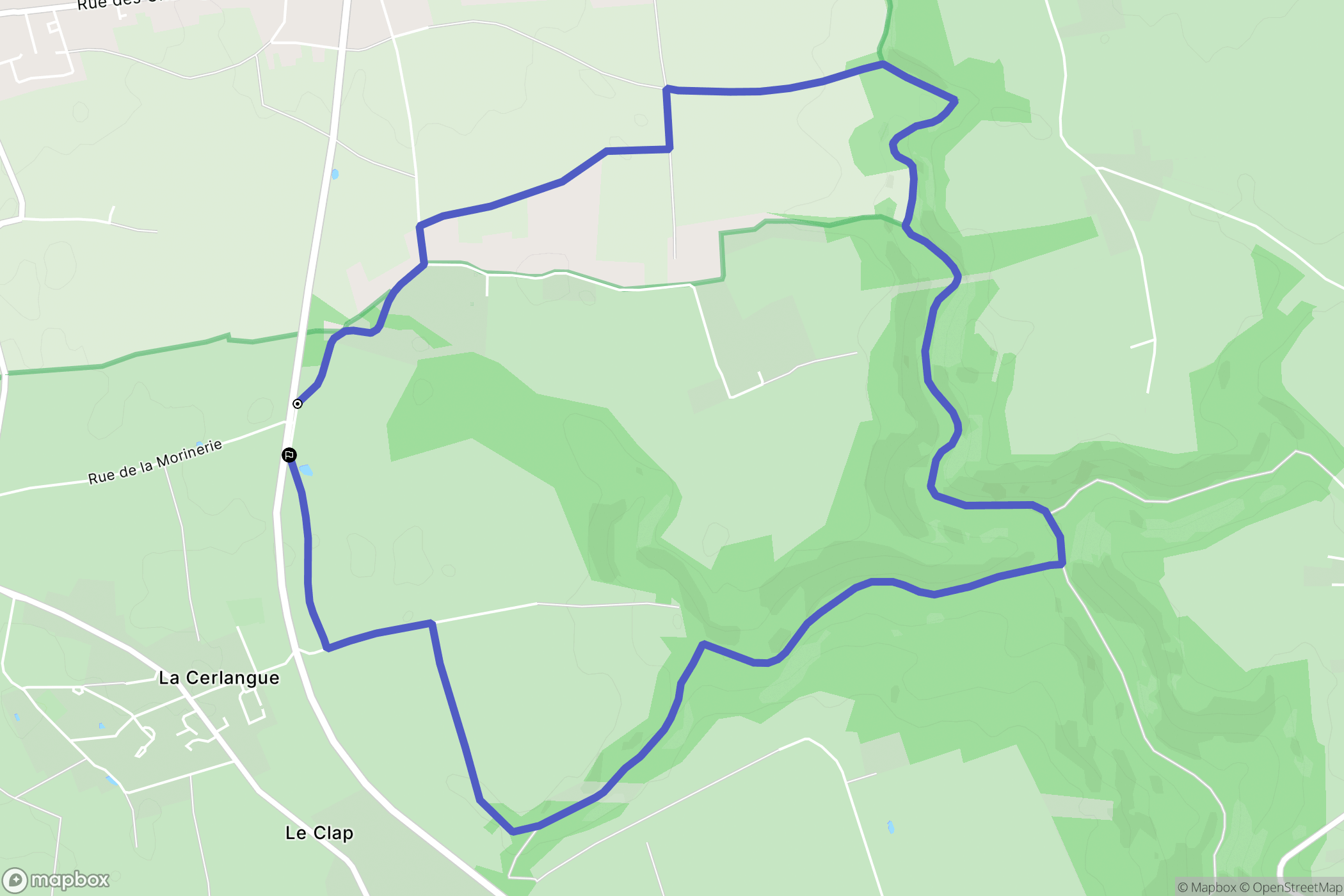 La Cerlangue : carte du parcours de randonnée - France