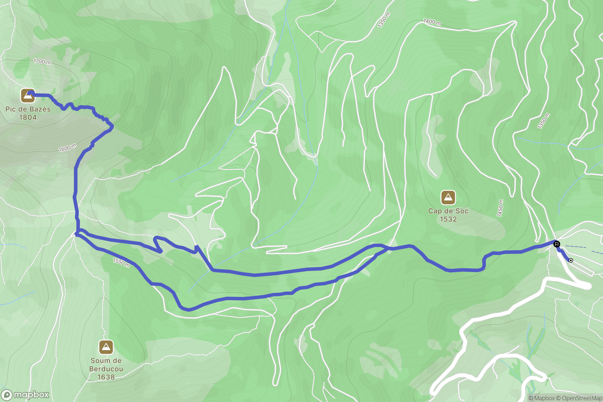 Aucun : carte du parcours de randonnée - France