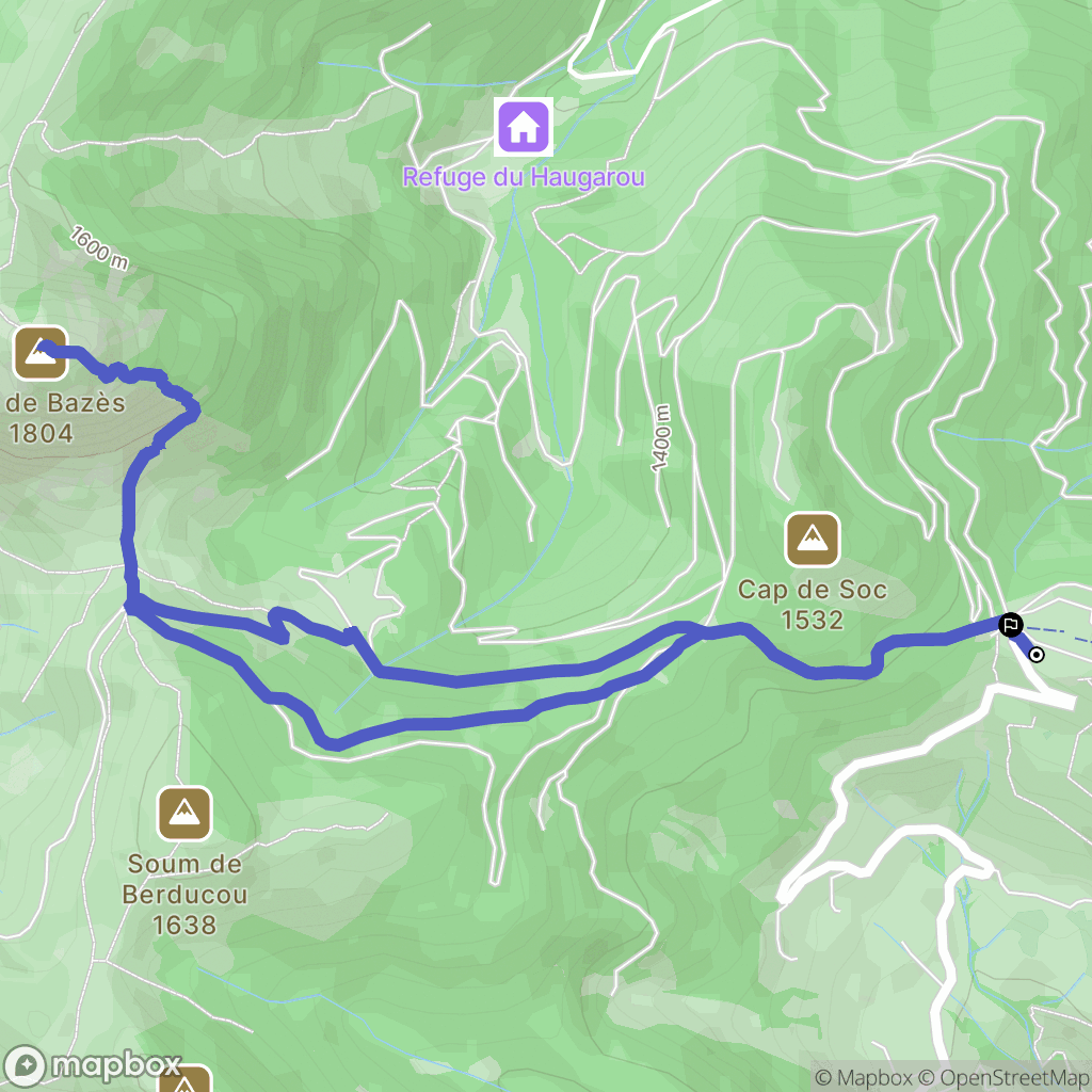 Aucun : carte du parcours de randonnée - France
