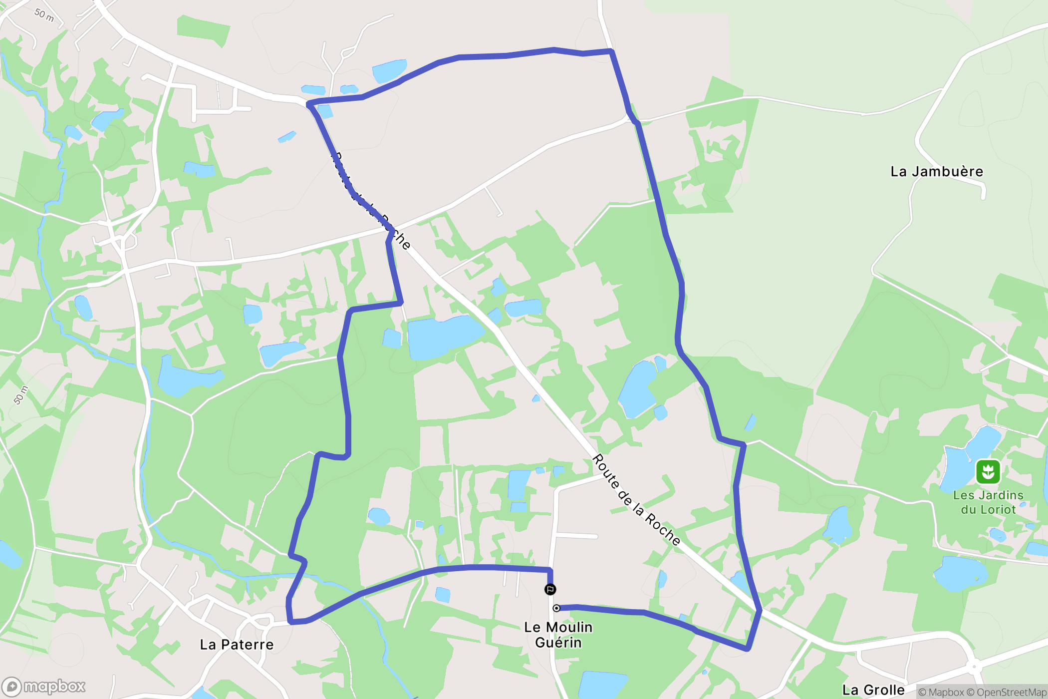 Landeronde : carte du parcours de randonnée - France