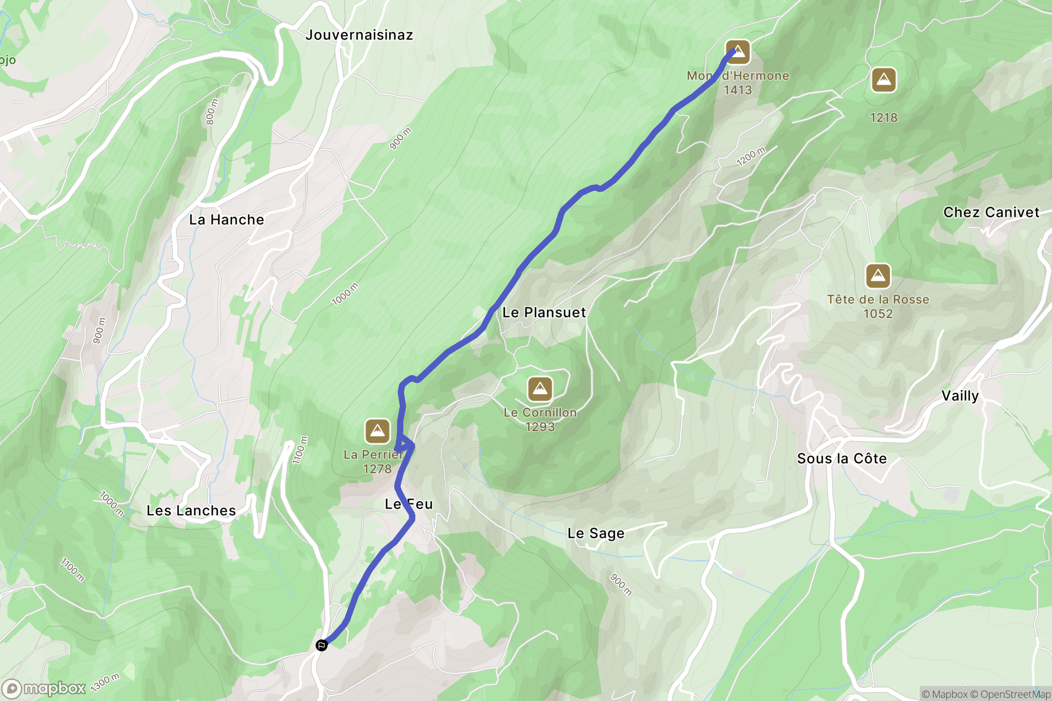 Lullin : carte du parcours de randonnée - France