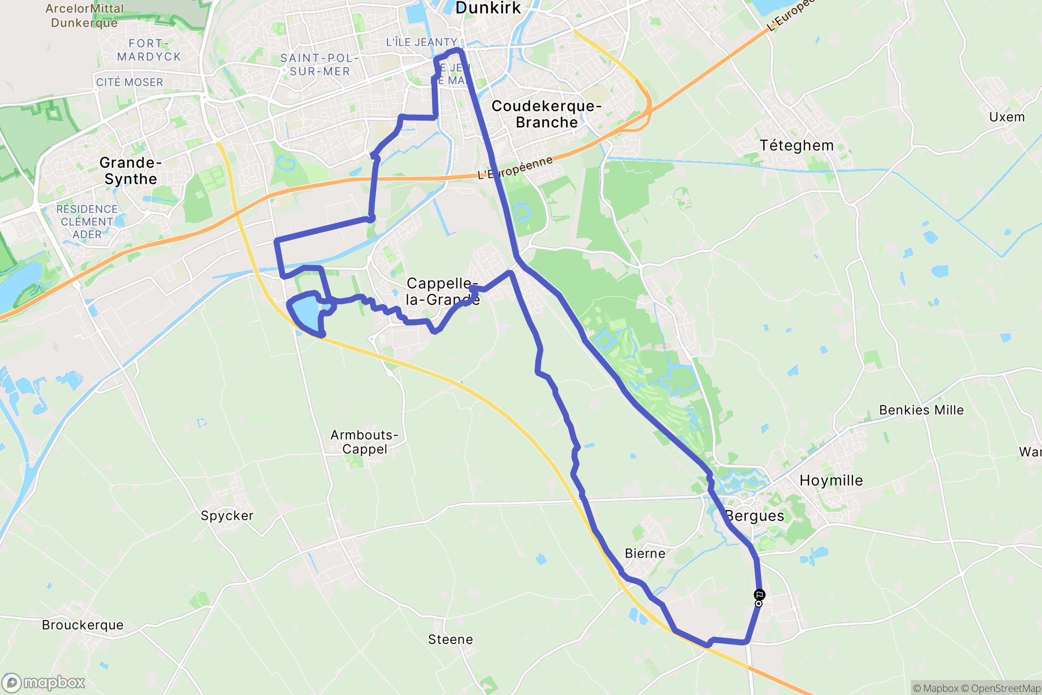 Socx : carte du parcours de randonnée - France