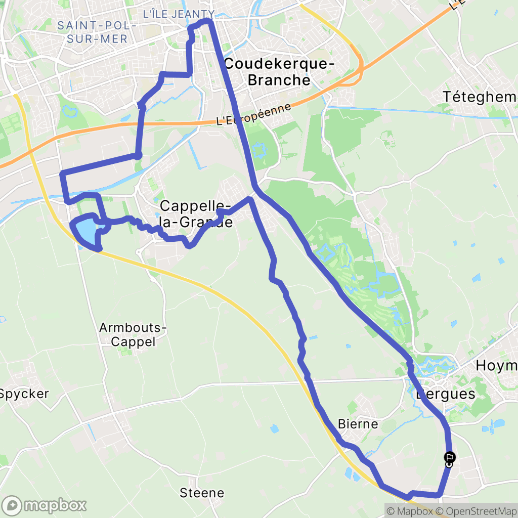 Socx : carte du parcours de randonnée - France