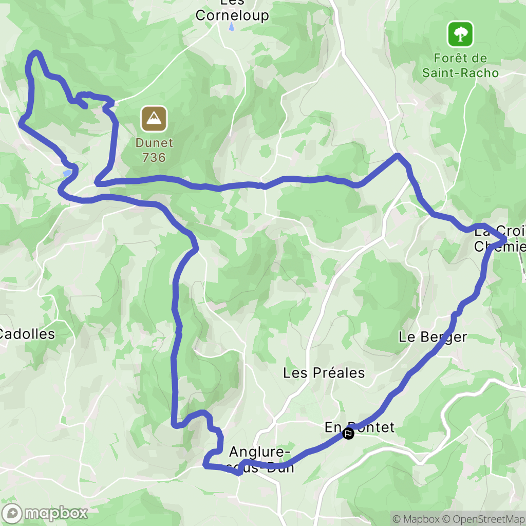 Anglure-sous-Dun : carte du parcours de randonnée - France