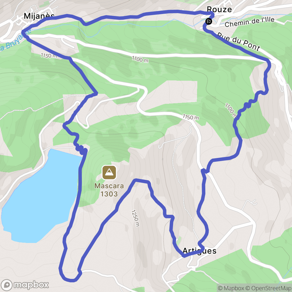 Rouze : carte du parcours de randonnée - France
