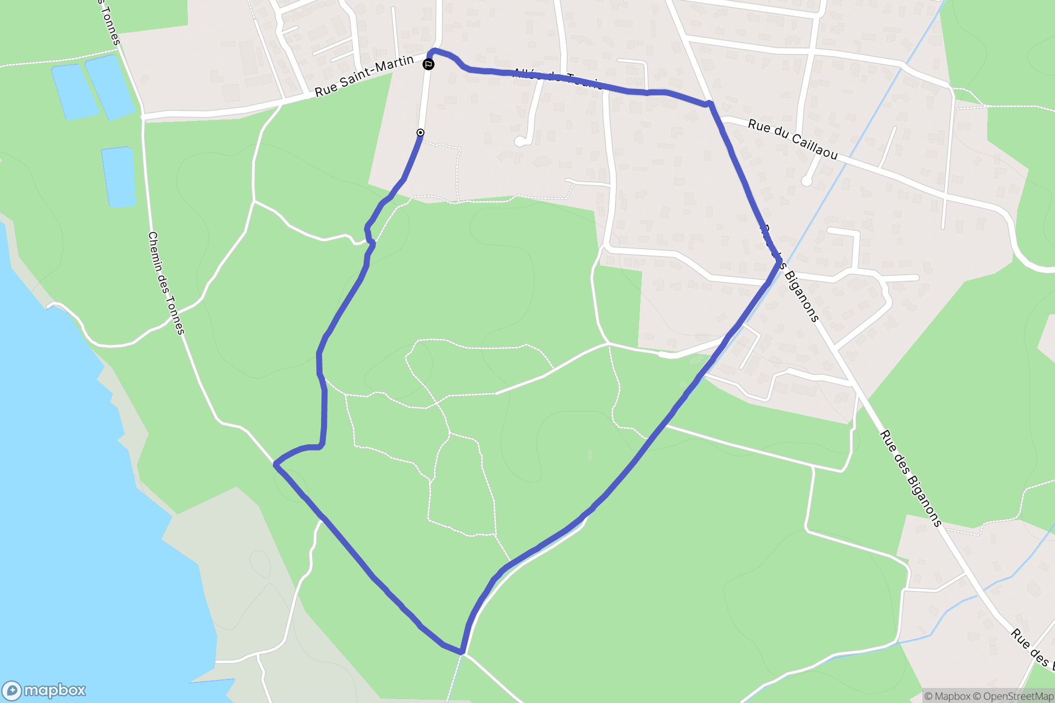 Biscarrosse : carte du parcours de randonnée - France