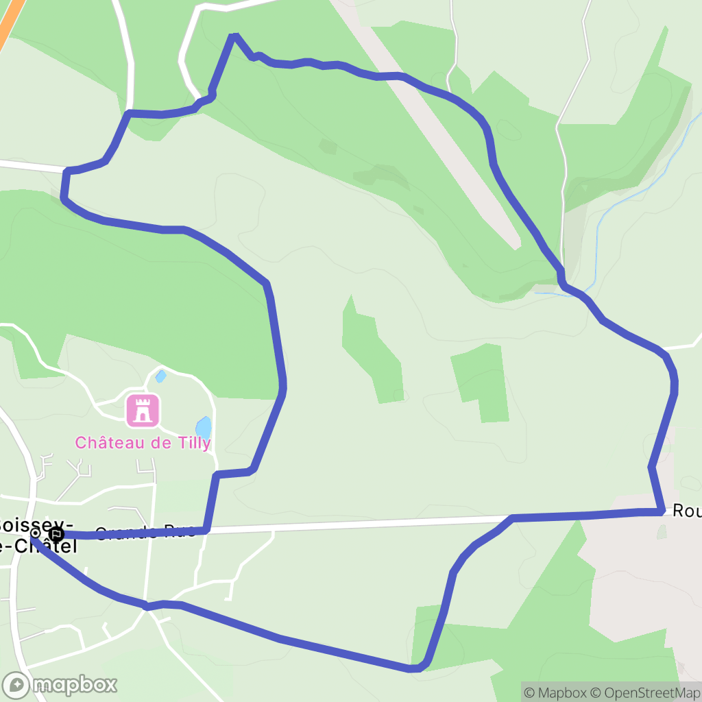 Boissey-le-Châtel : carte du parcours de randonnée - France