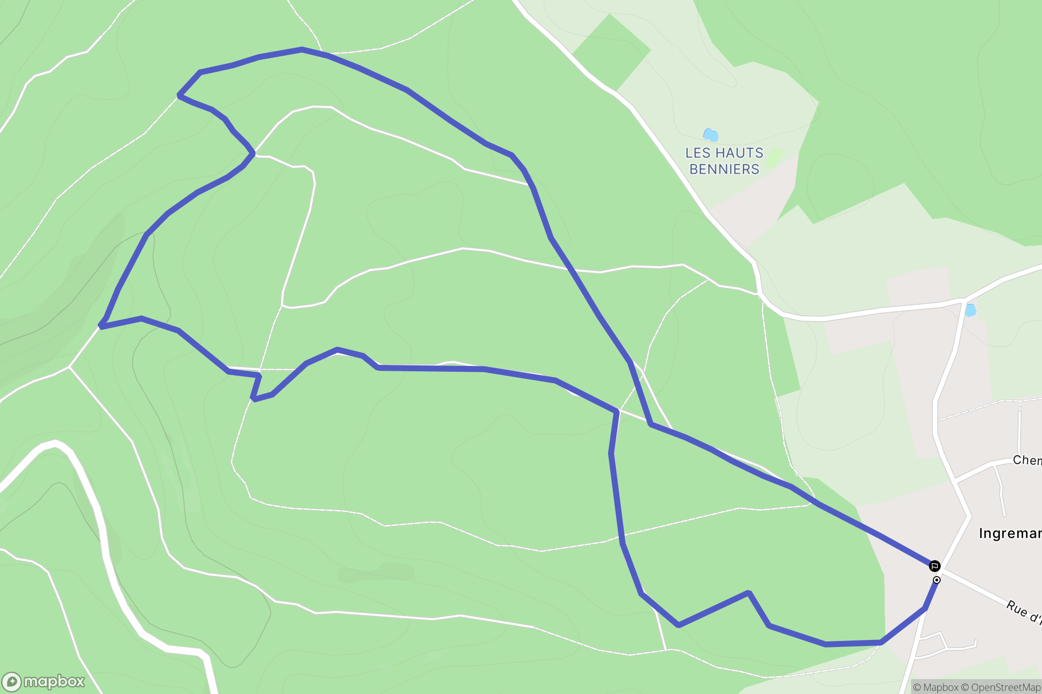 Ailly : carte du parcours de randonnée - France