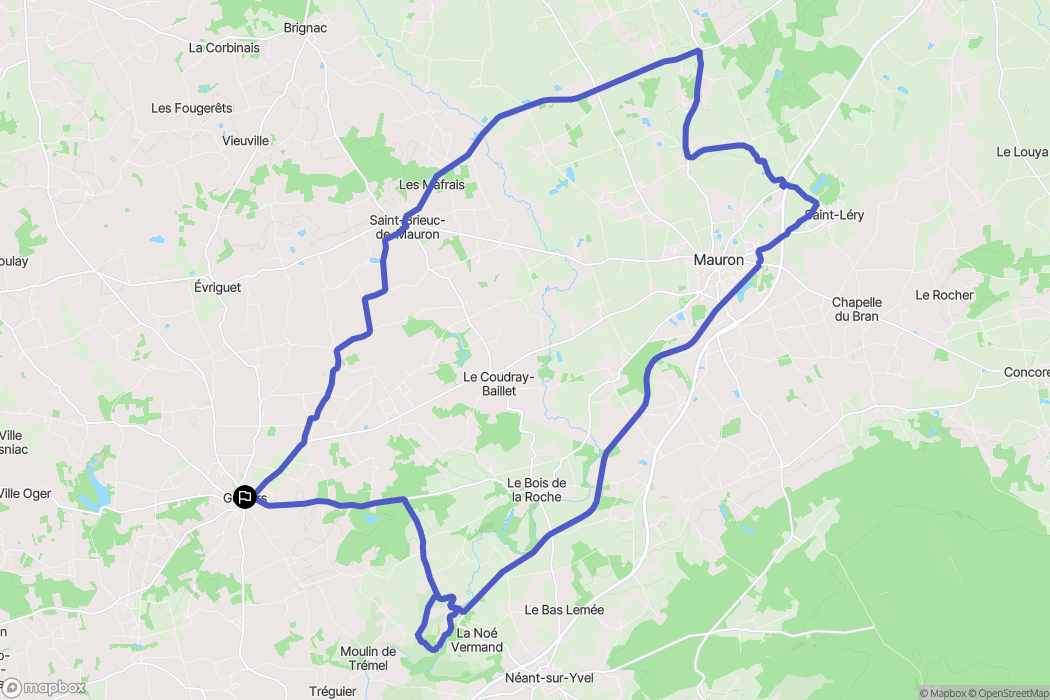 Guilliers : carte du parcours de randonnée - France