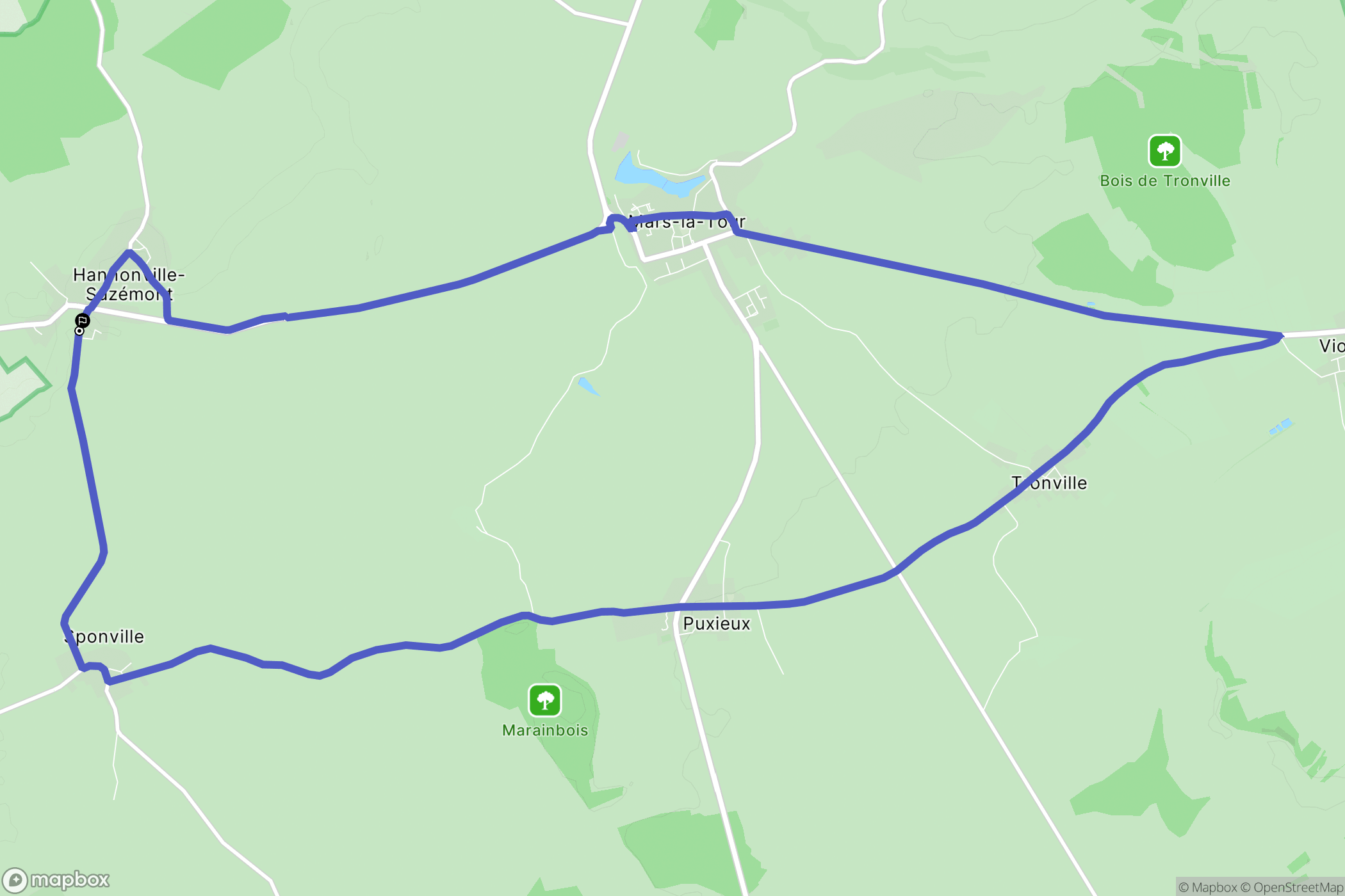 Hannonville-Suzémont : carte du parcours de randonnée - France