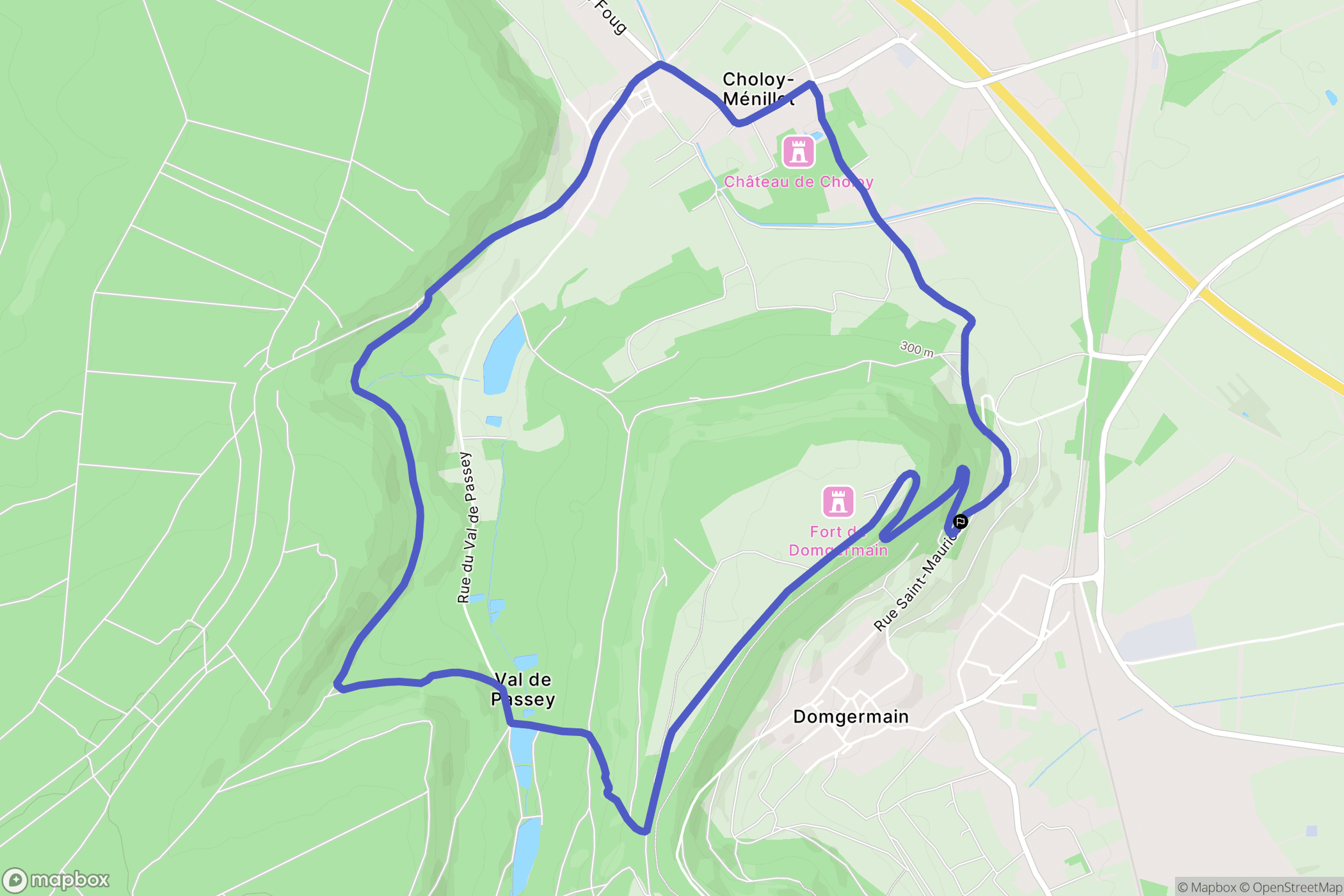 Domgermain : carte du parcours de randonnée - France