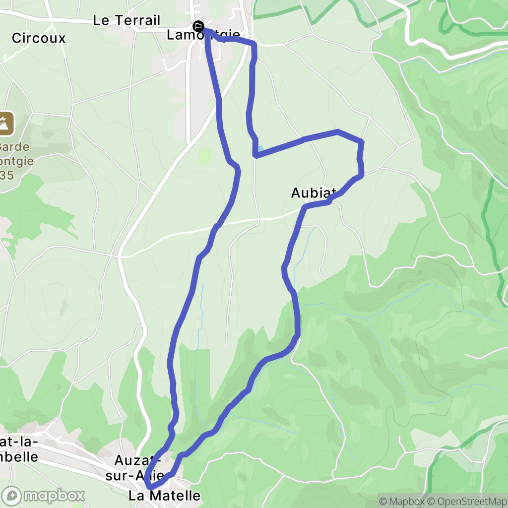 Lamontgie : carte du parcours de randonnée - France