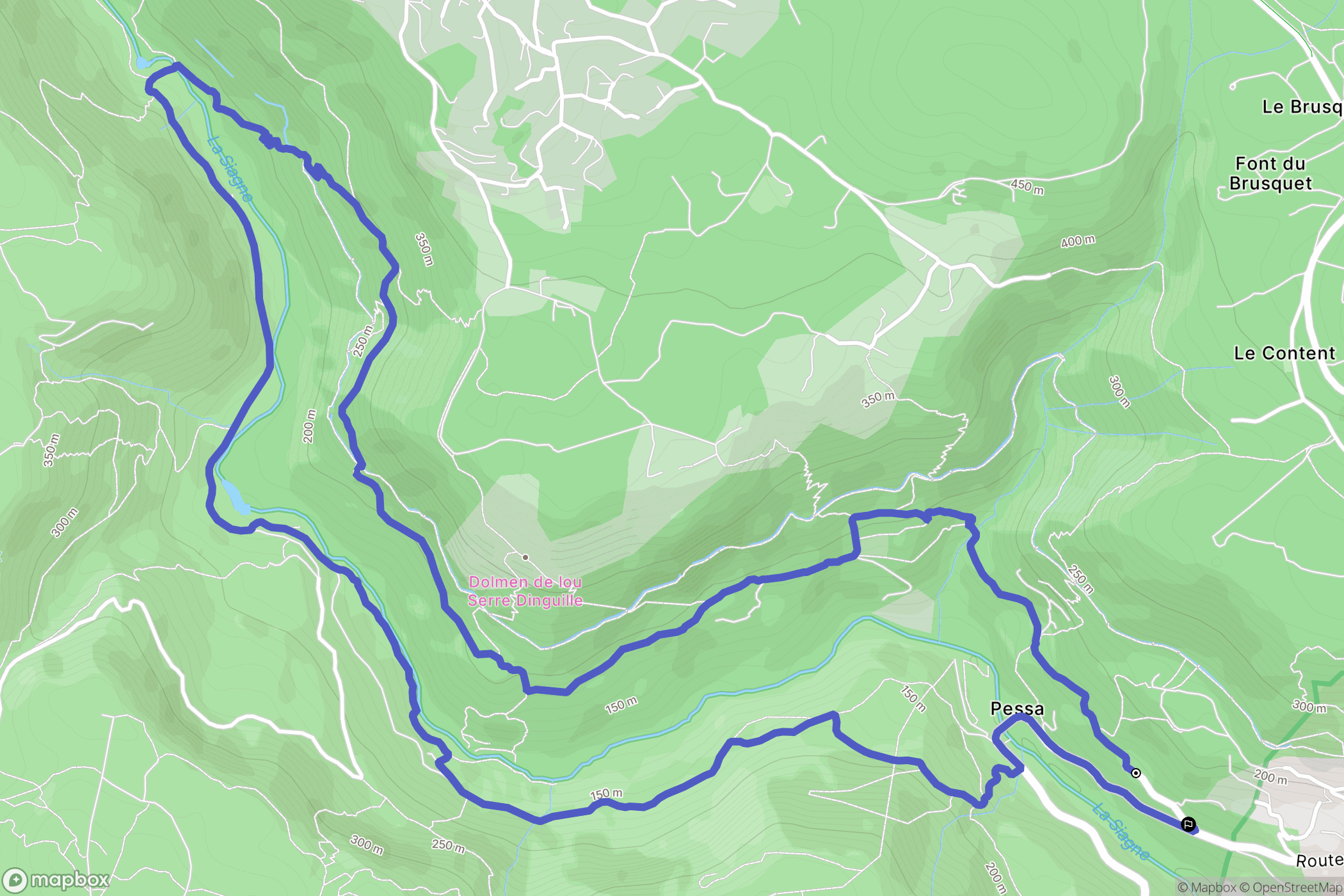Saint-Cézaire-sur-Siagne : carte du parcours de randonnée - France