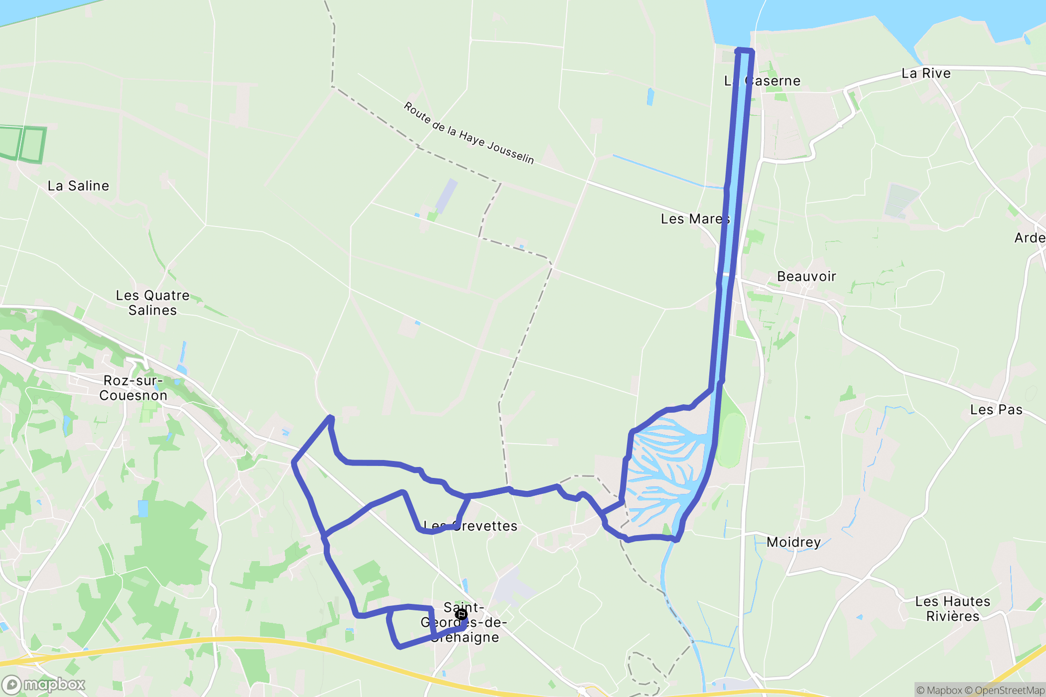Saint-Georges-de-Gréhaigne : carte du parcours de randonnée - France