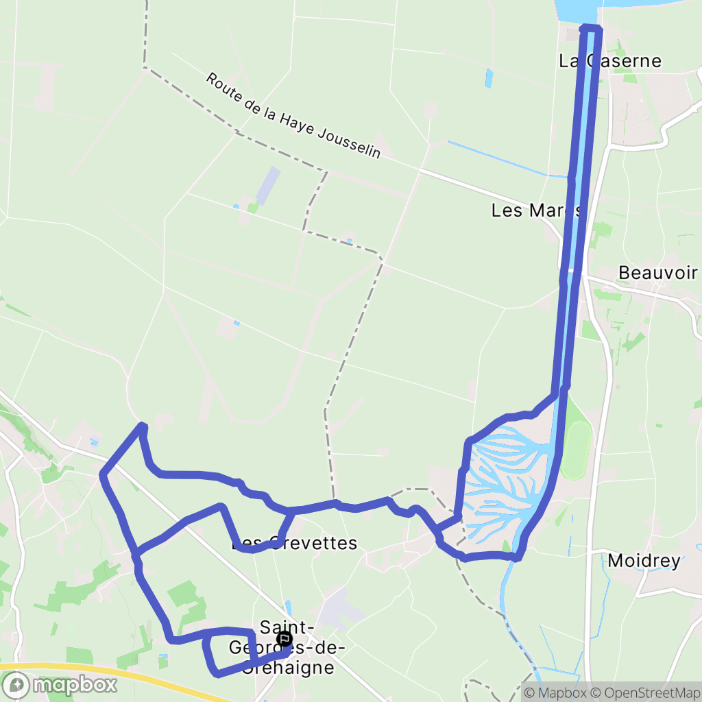 Saint-Georges-de-Gréhaigne : carte du parcours de randonnée - France