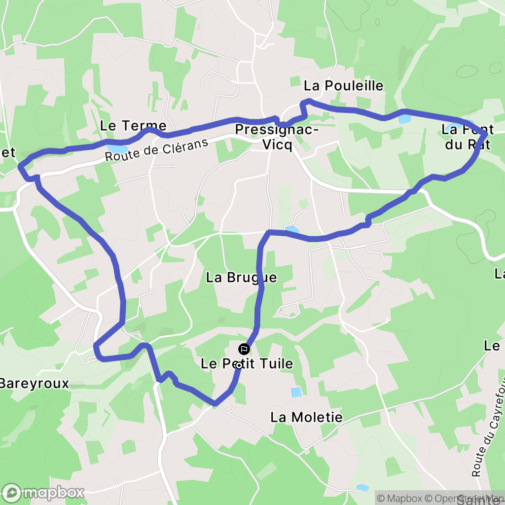 Pressignac-Vicq : carte du parcours de randonnée - France