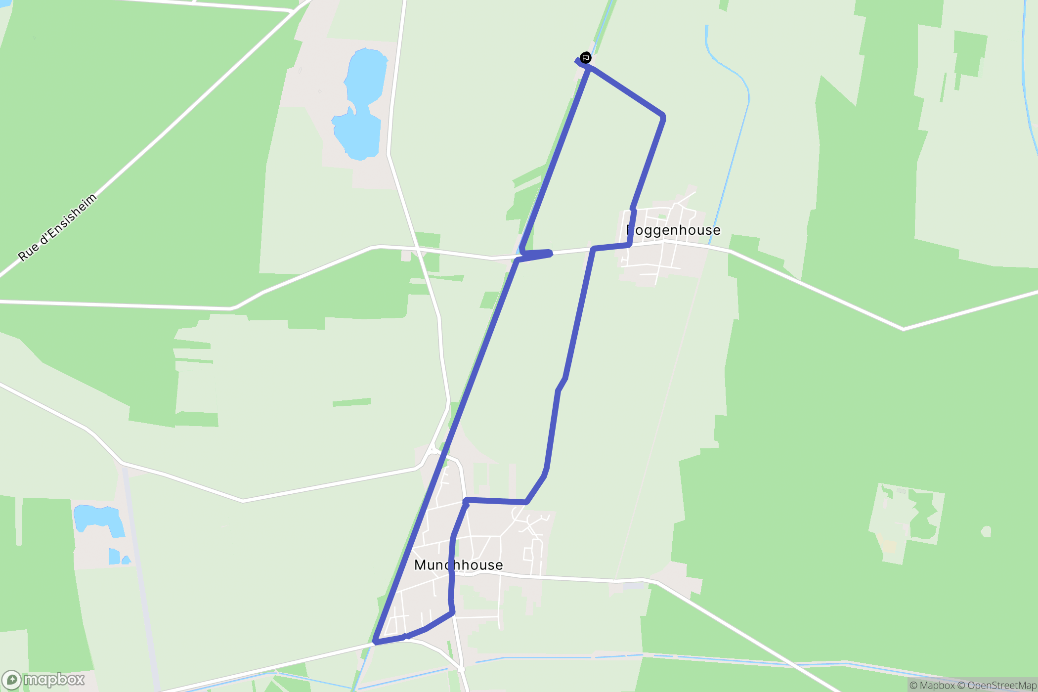 Hirtzfelden : carte du parcours de randonnée - France