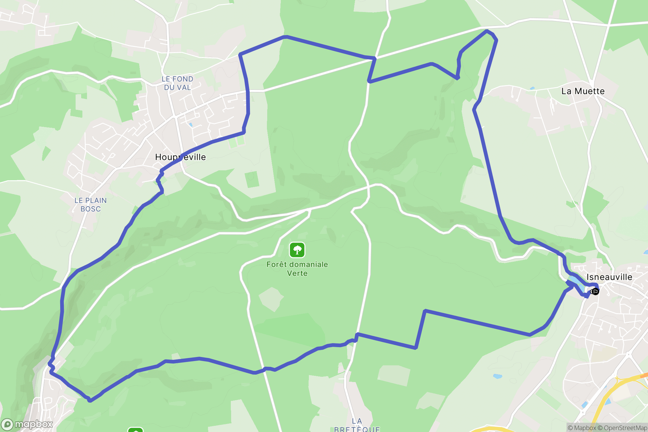 Isneauville : carte du parcours de randonnée - France