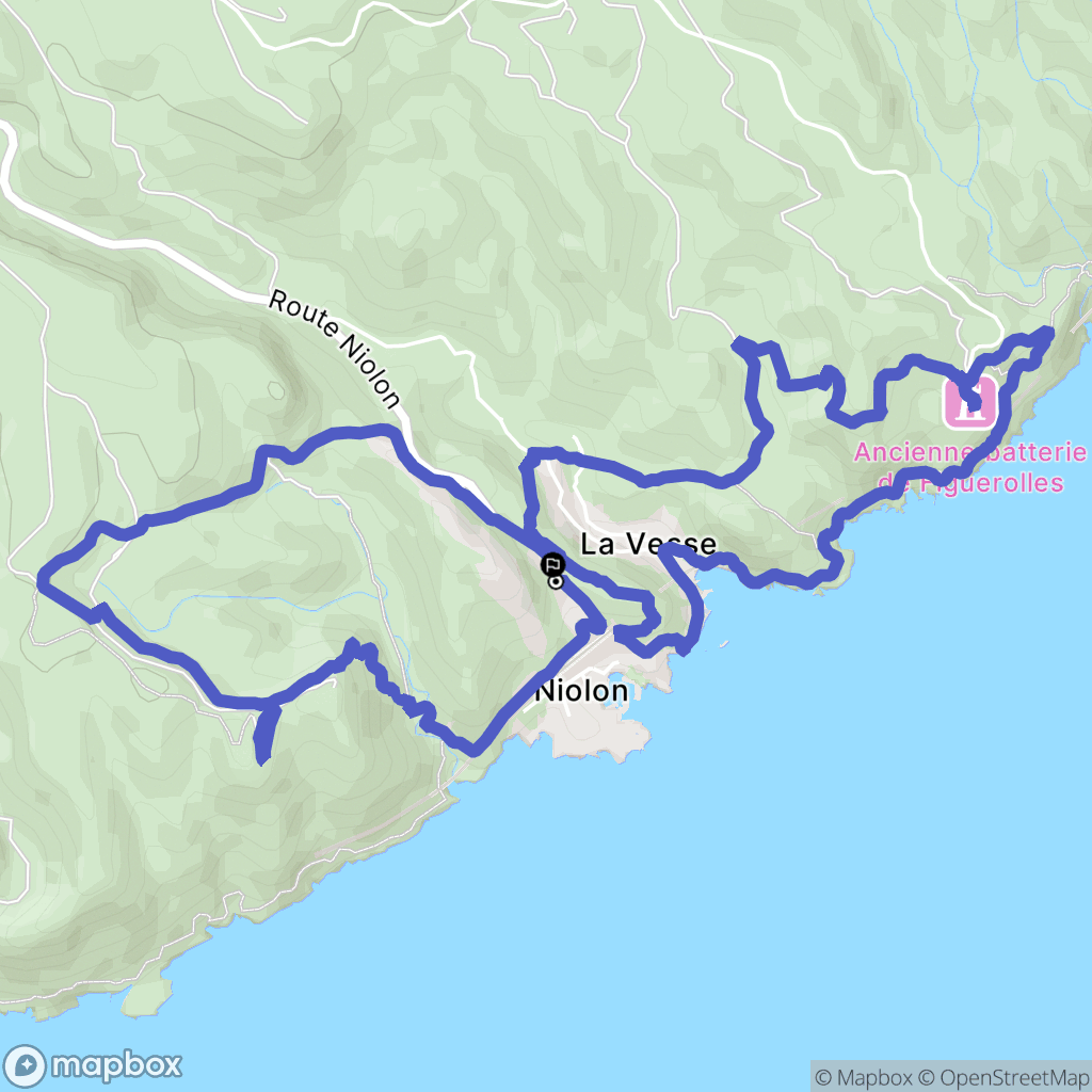 Le Rove : carte du parcours de randonnée - France