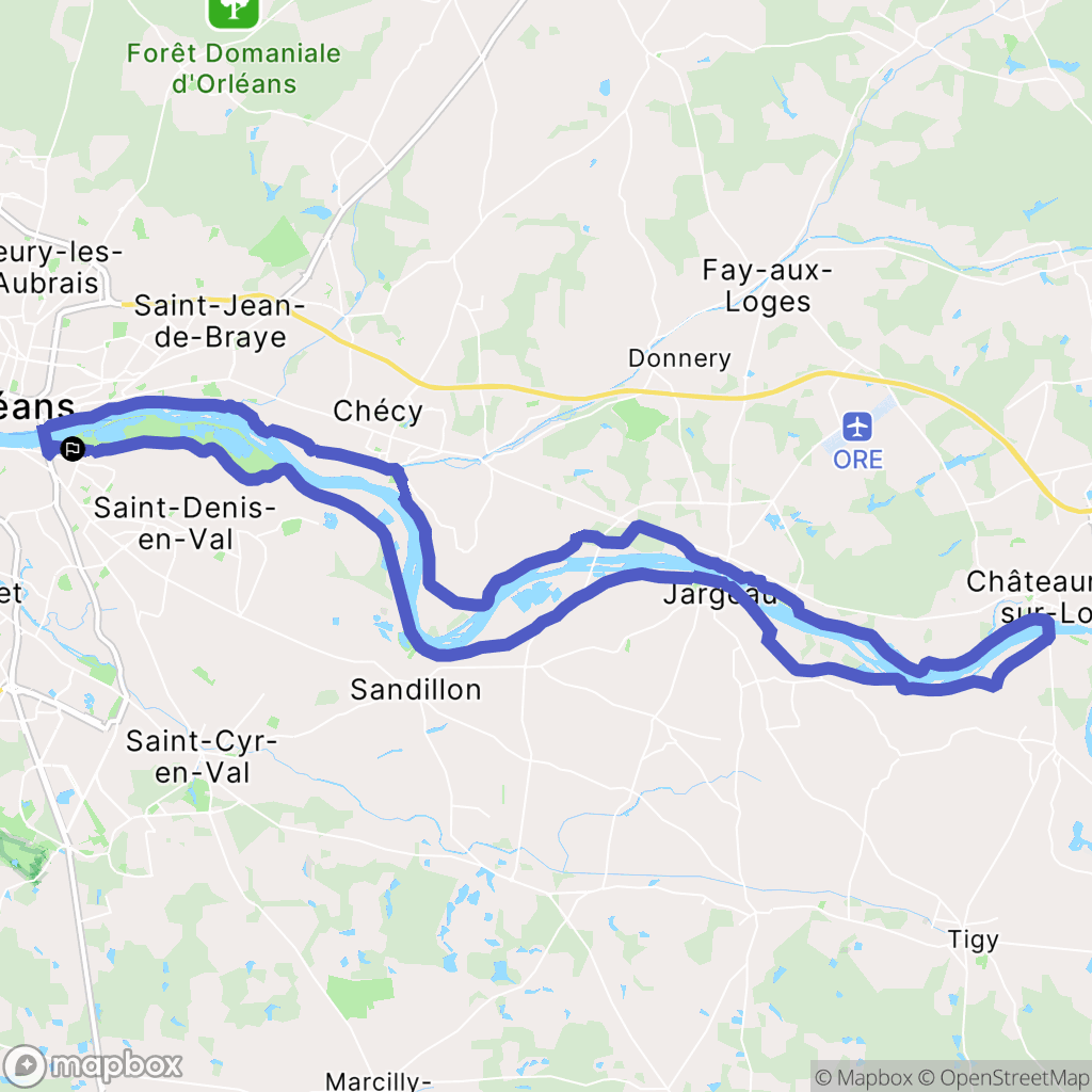 Saint-Jean-le-Blanc : carte du parcours de randonnée - France