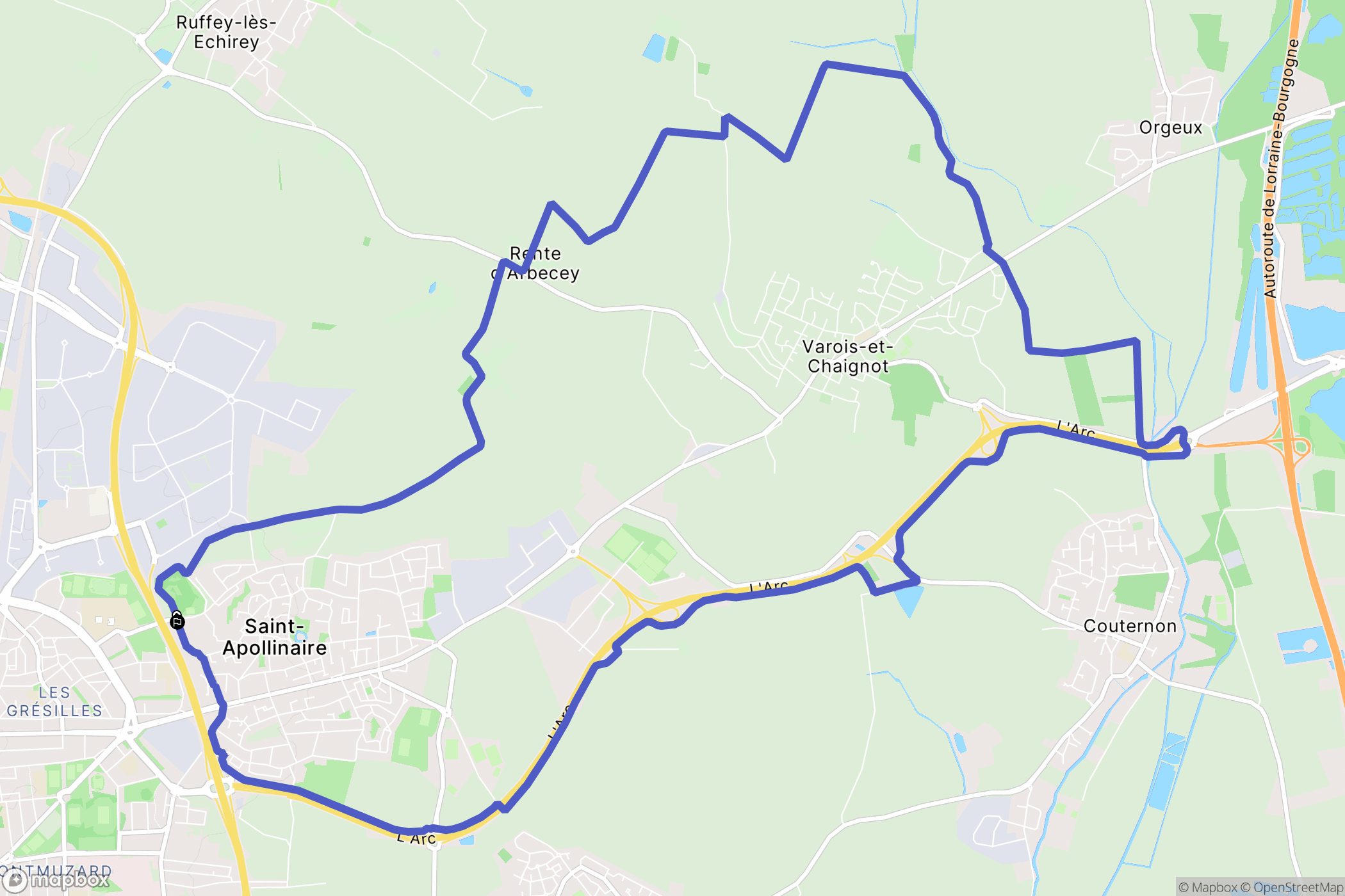 Saint-Apollinaire : carte du parcours de randonnée - France