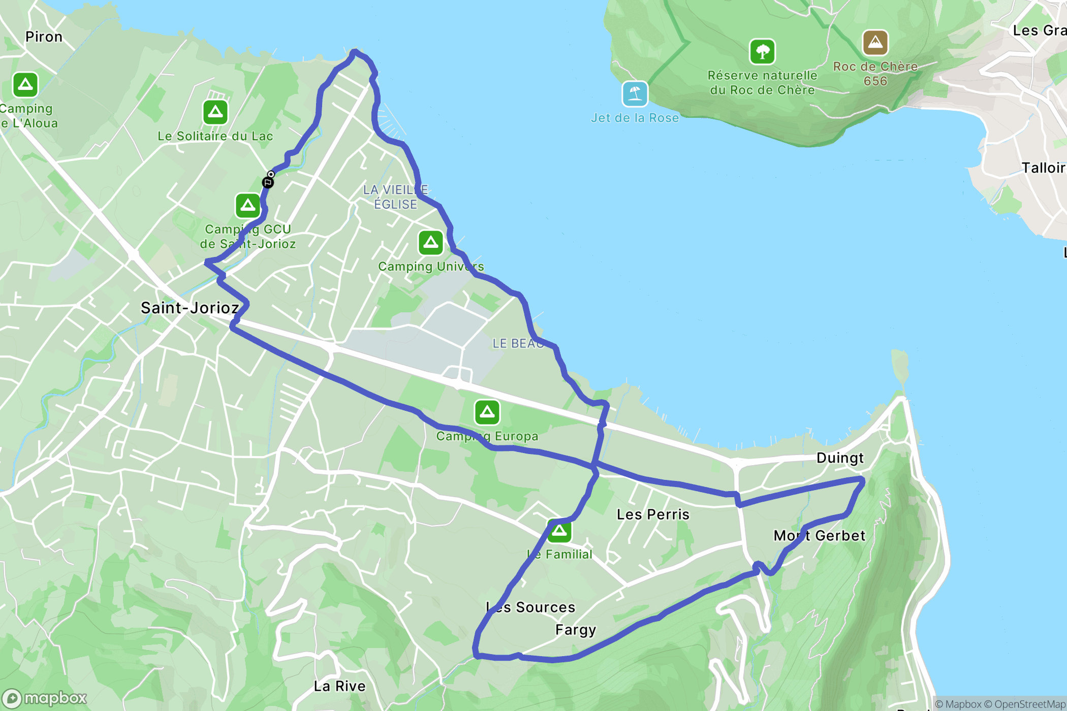 Saint-Jorioz : carte du parcours de randonnée - France
