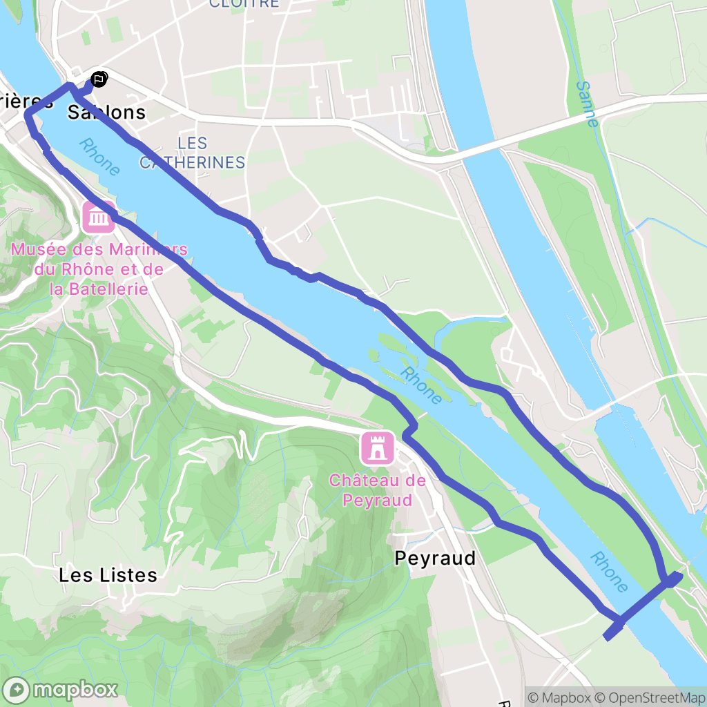 Sablons : carte du parcours de randonnée - France