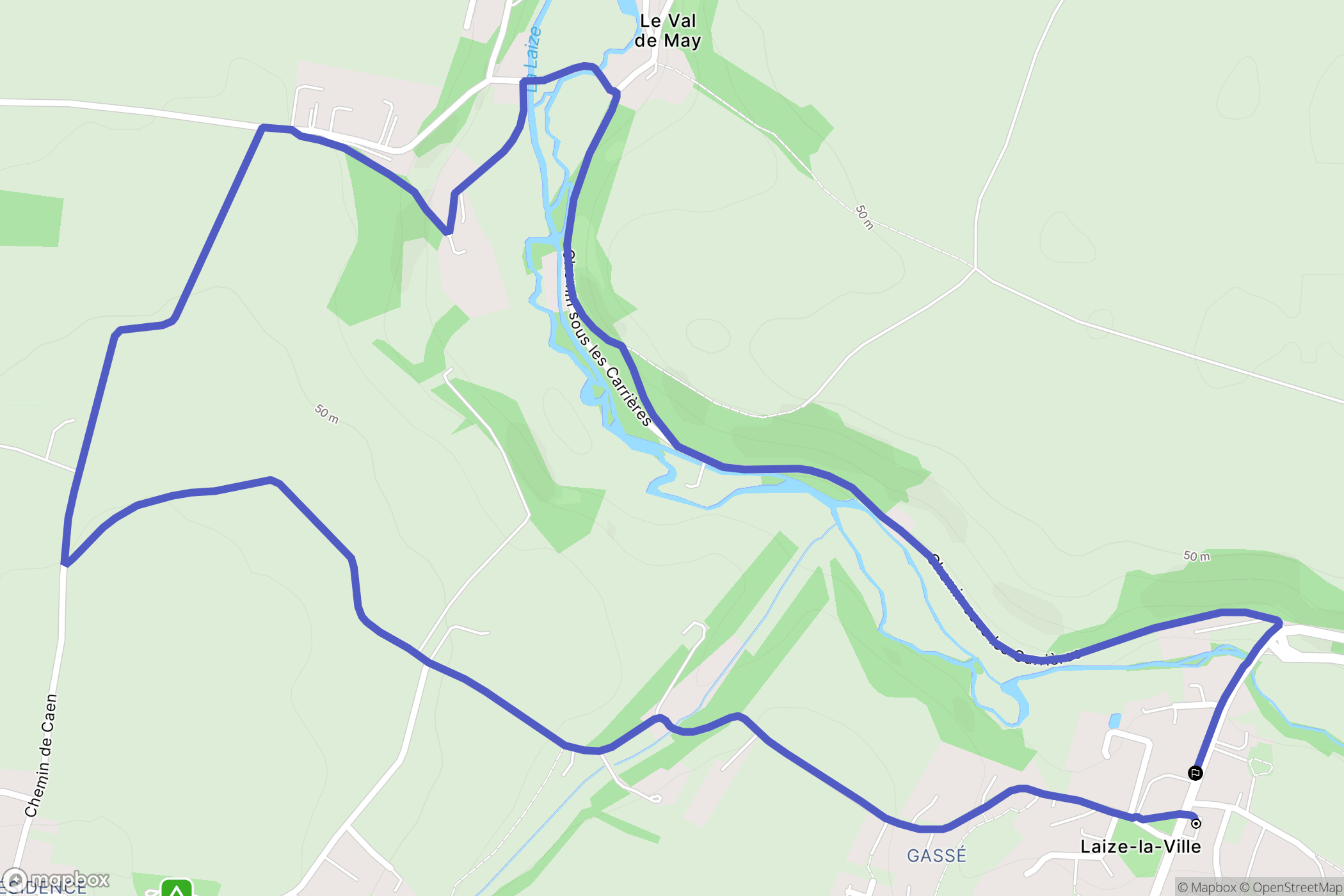 Laize-Clinchamps : carte du parcours de randonnée - France
