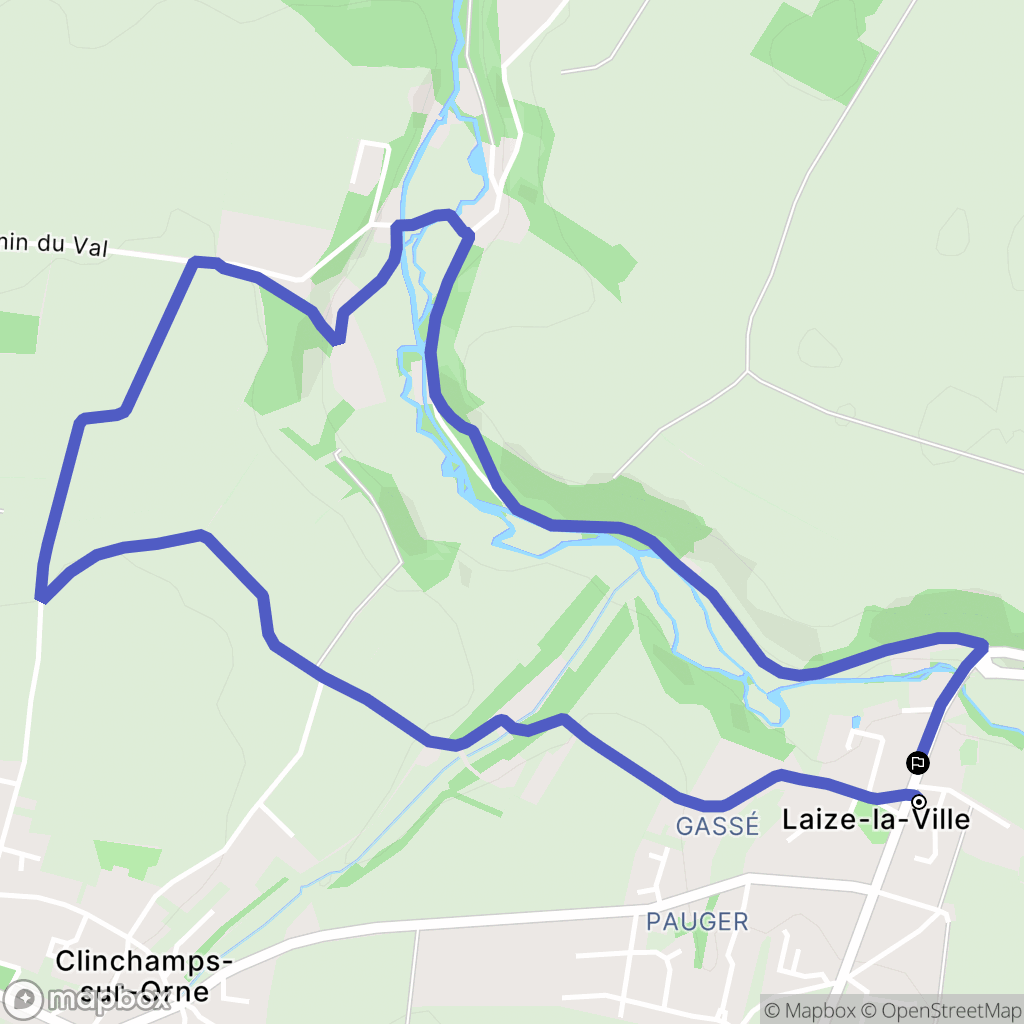 Laize-Clinchamps : carte du parcours de randonnée - France