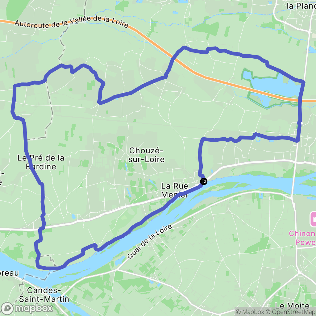 Chouzé-sur-Loire : carte du parcours de randonnée - France