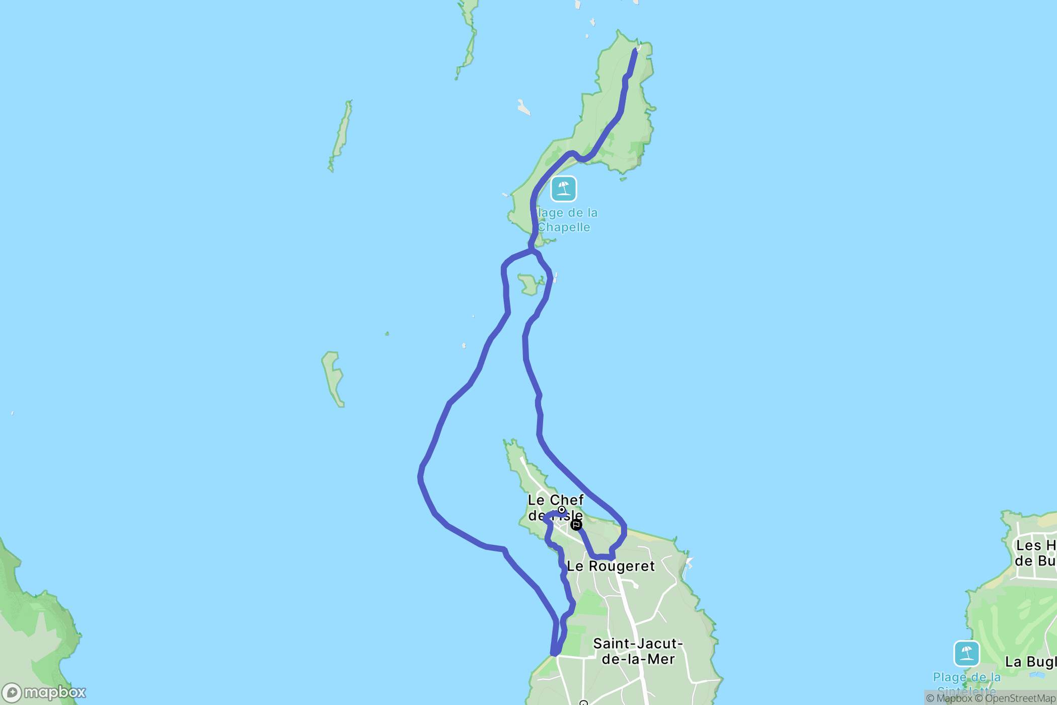Saint-Jacut-de-la-Mer : carte du parcours de randonnée - France