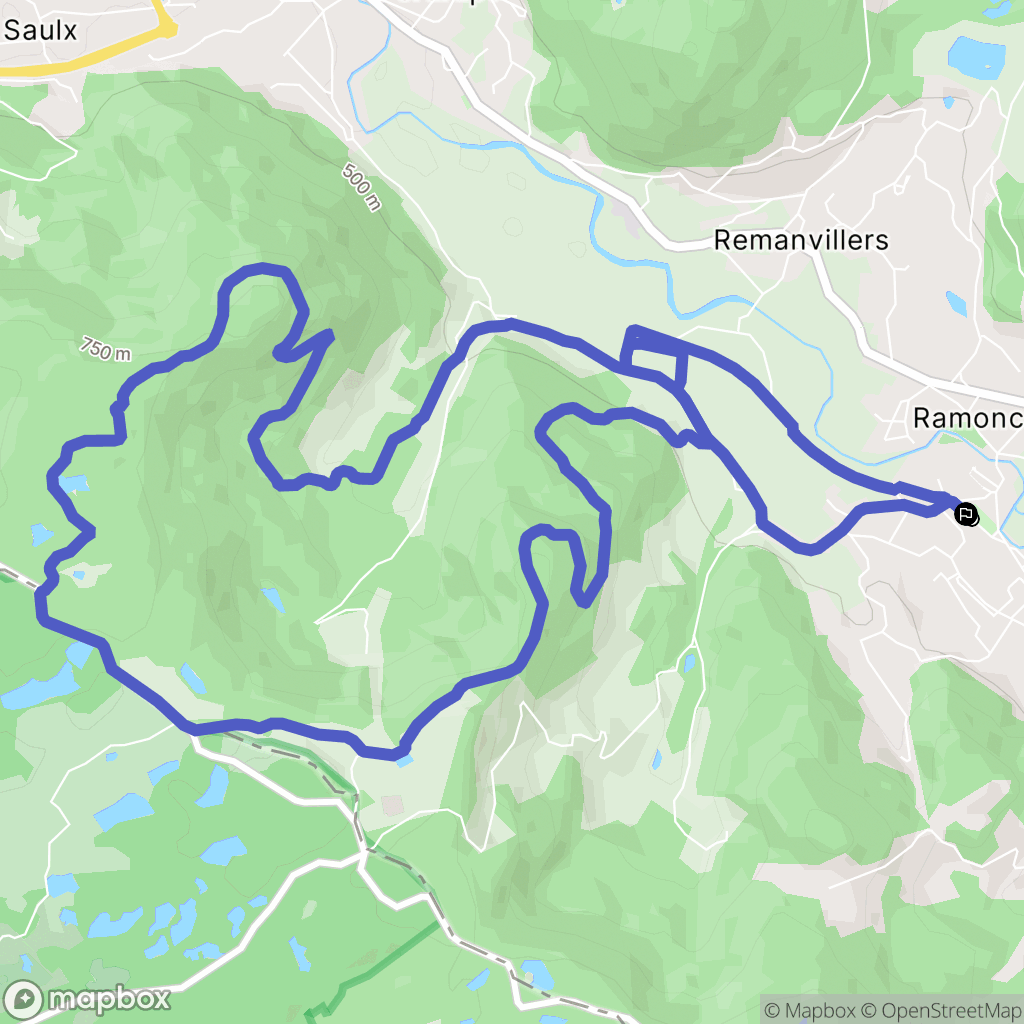 Ramonchamp : carte du parcours de randonnée - France