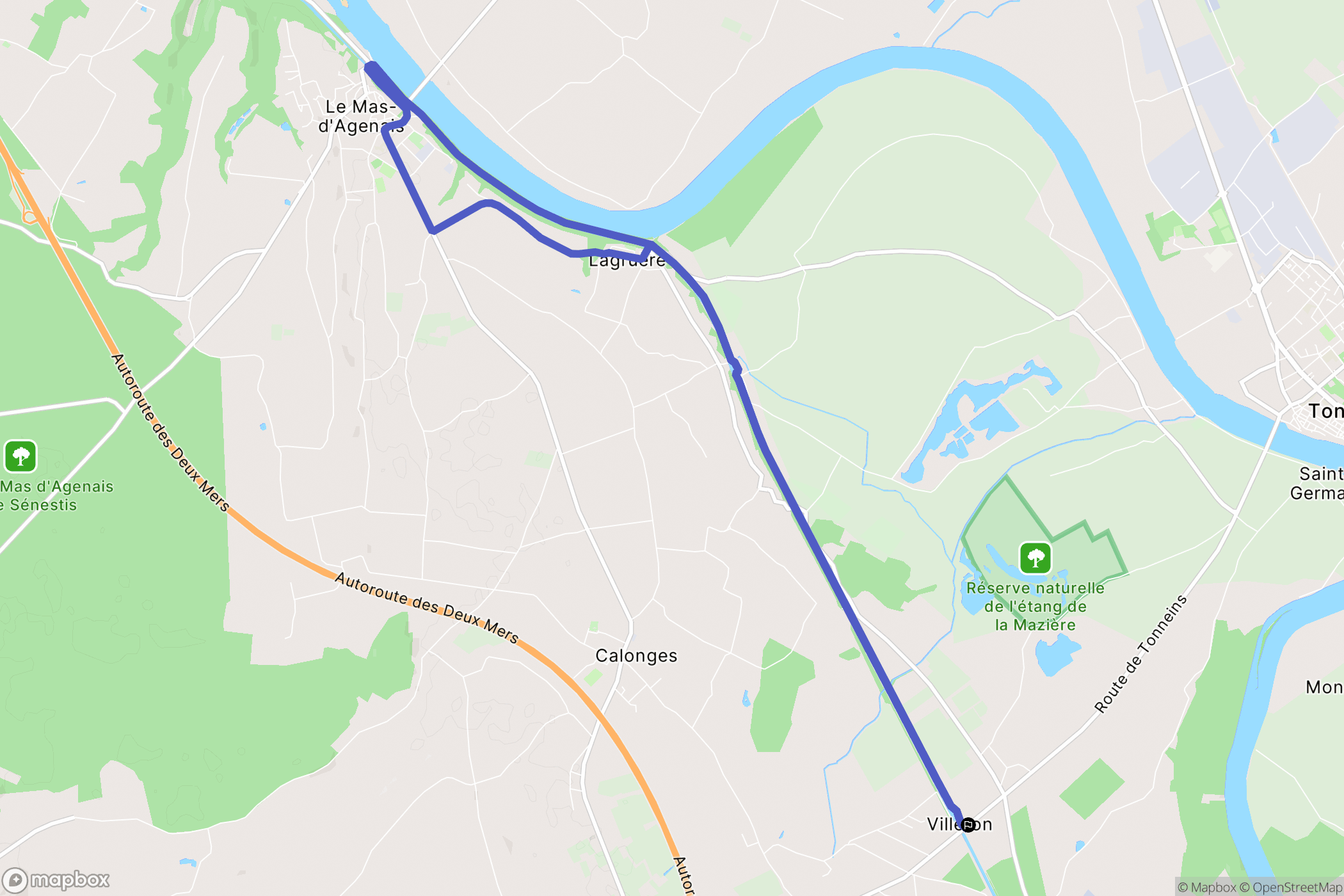 Villeton : carte du parcours de randonnée - France