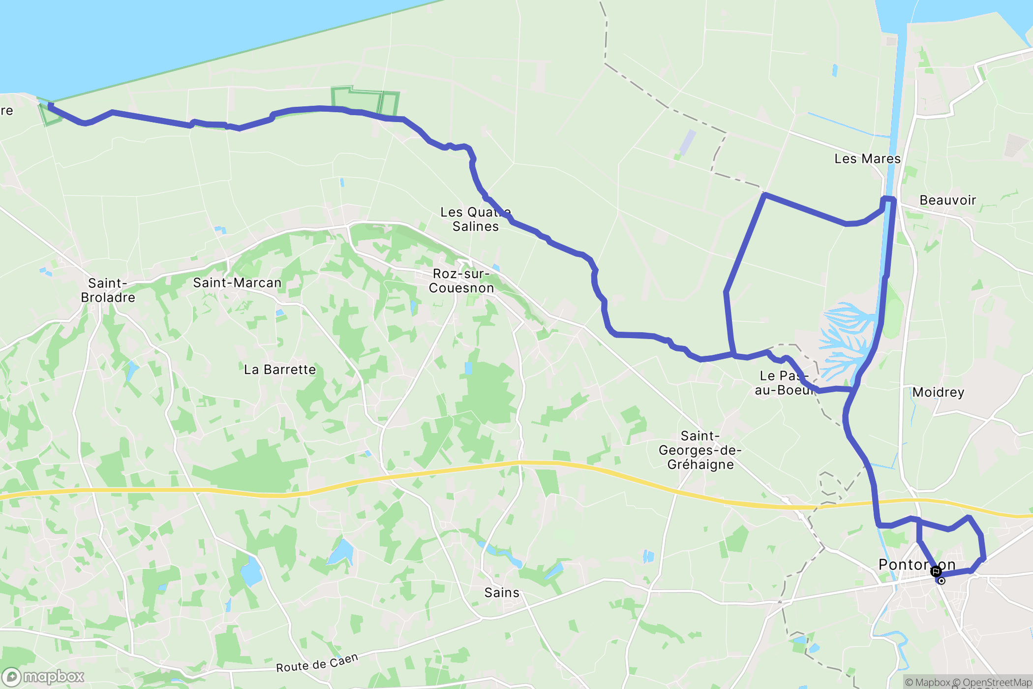 Pontorson : carte du parcours de randonnée - France