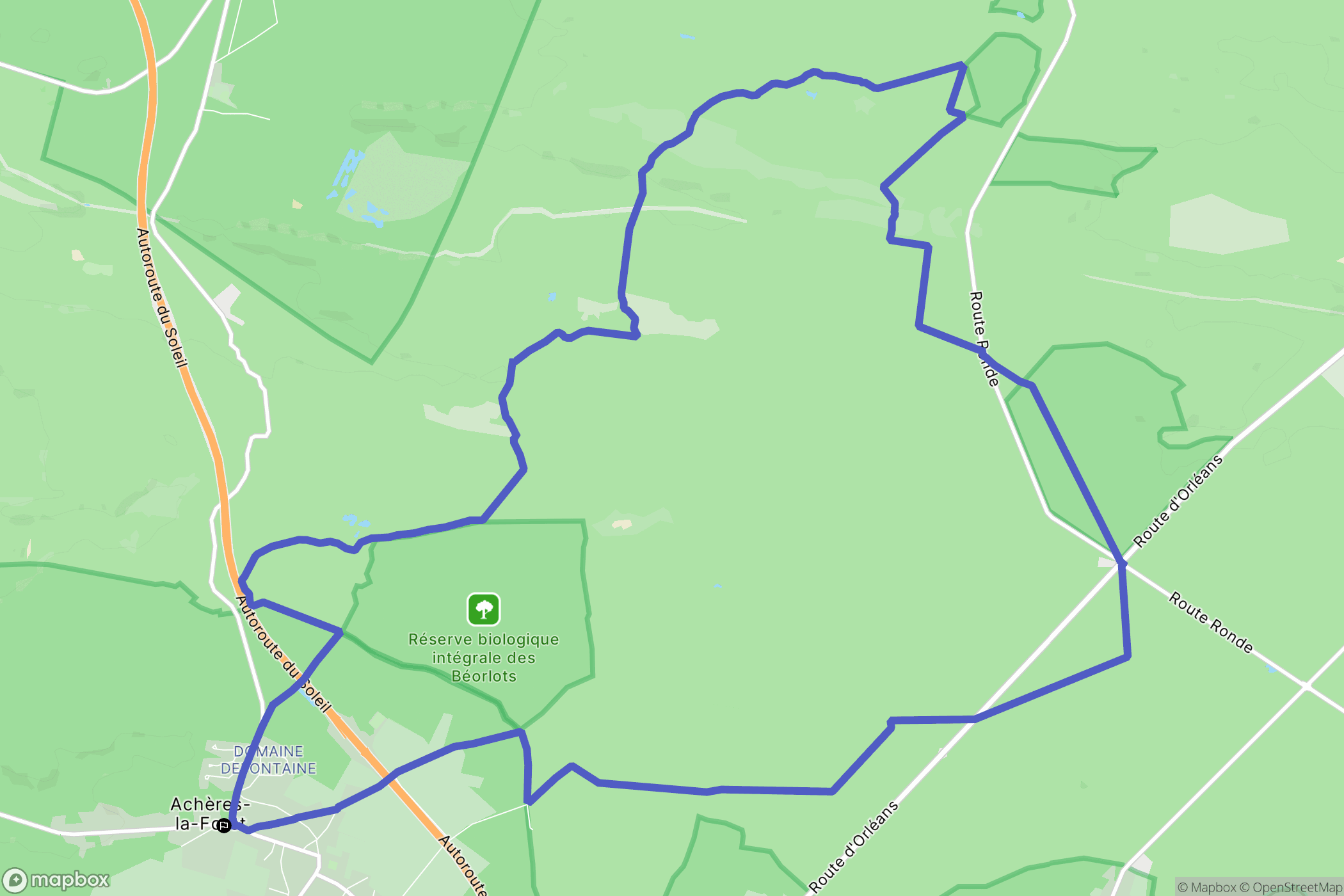 Achères-la-Forêt : carte du parcours de randonnée - France