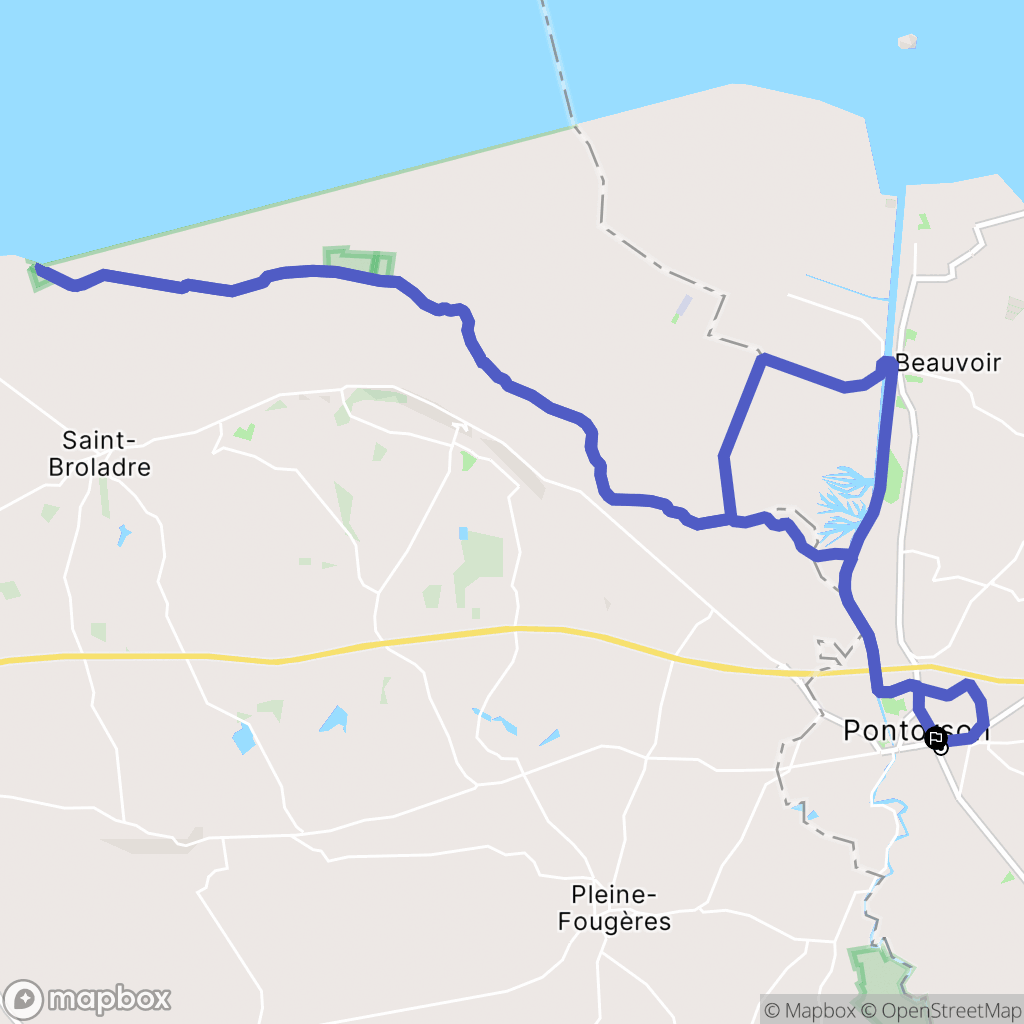 Pontorson : carte du parcours de randonnée - France
