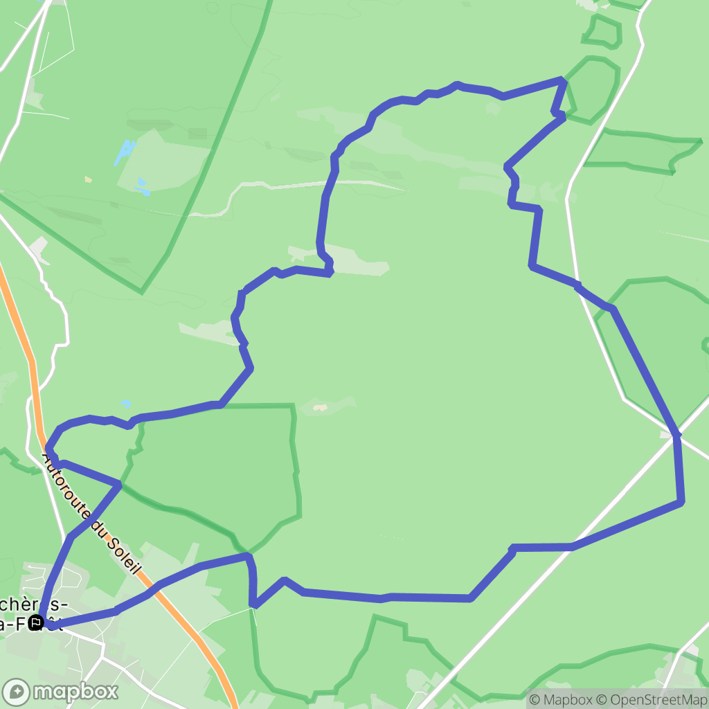 Achères-la-Forêt : carte du parcours de randonnée - France