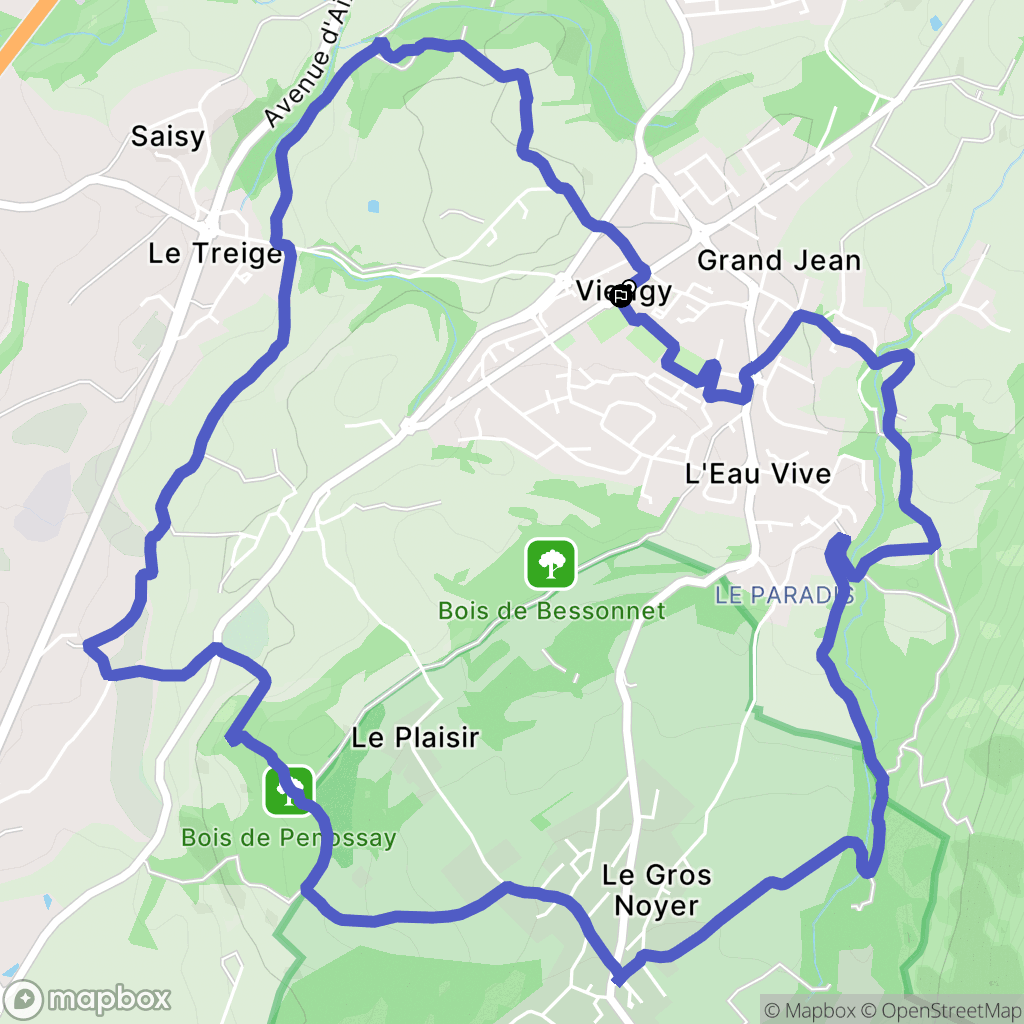 Annecy : carte du parcours de randonnée - France