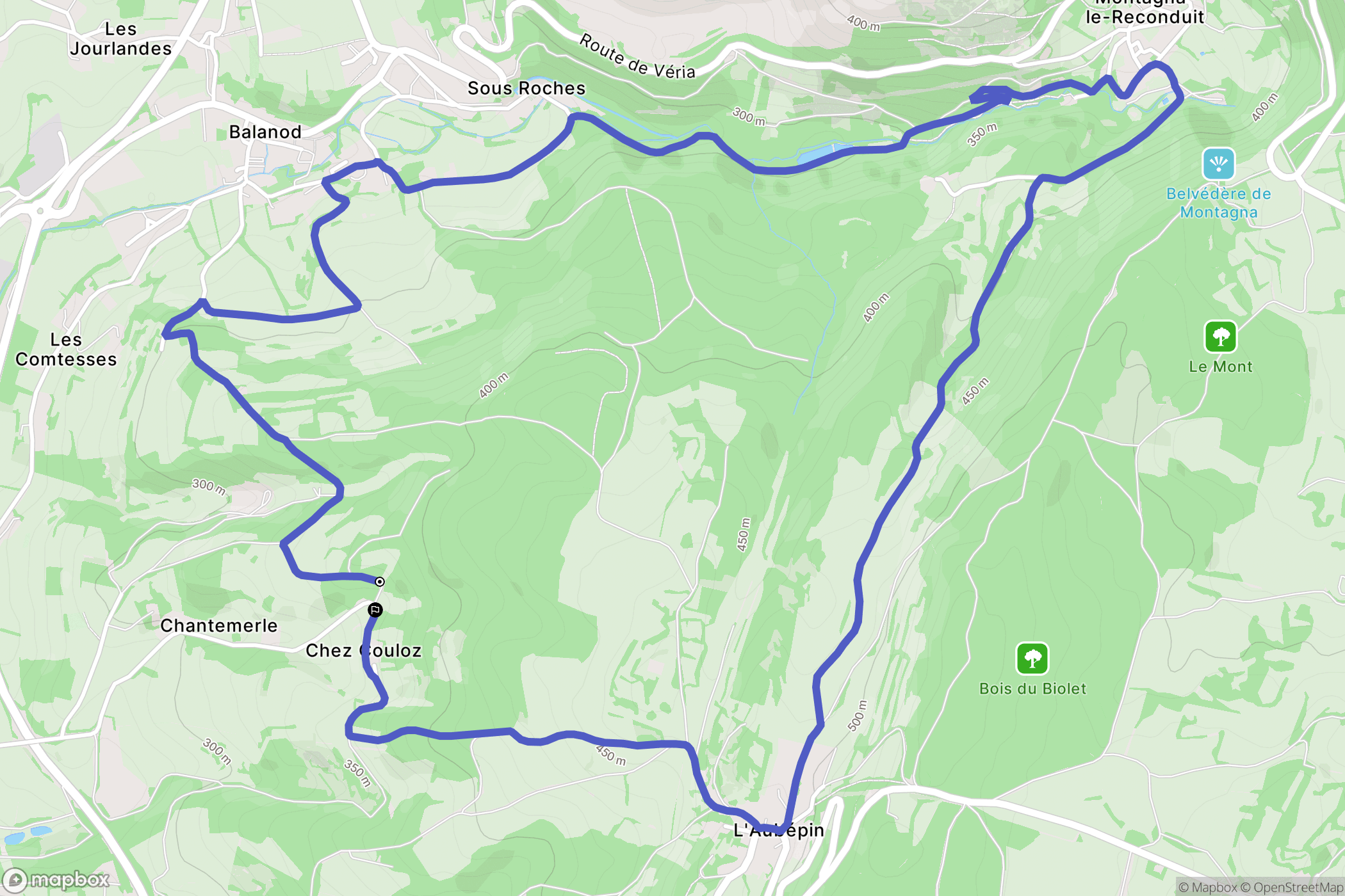 Saint-Amour : carte du parcours de randonnée - France
