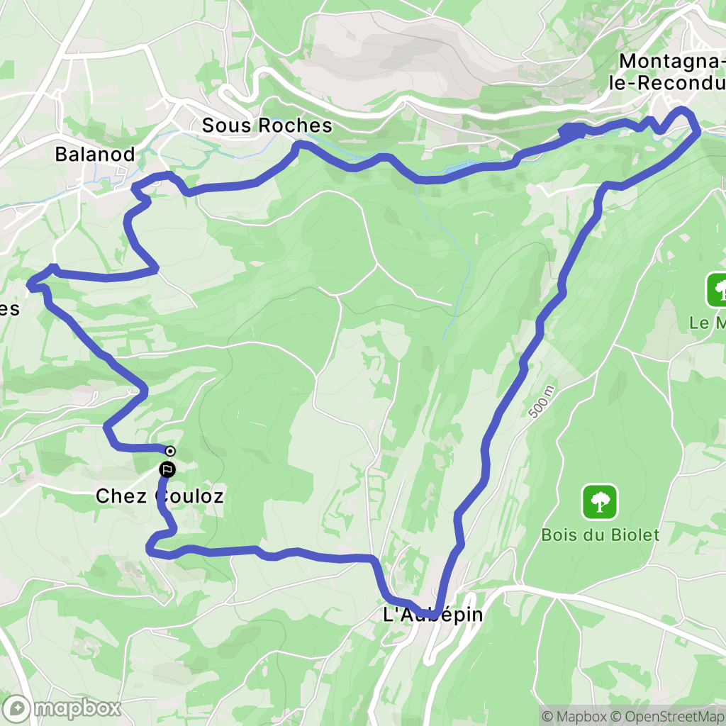 Saint-Amour : carte du parcours de randonnée - France