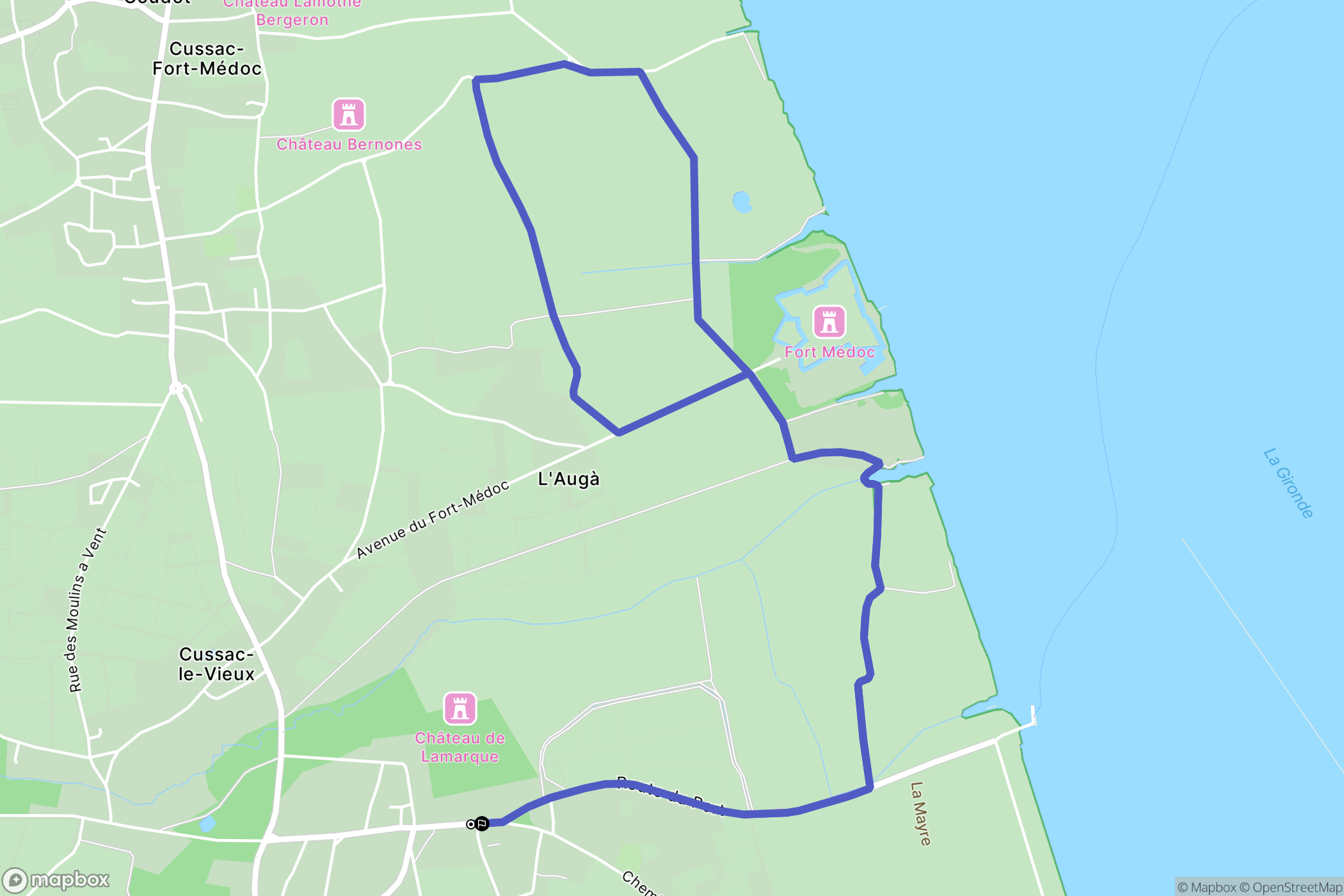 Lamarque : carte du parcours de randonnée - France