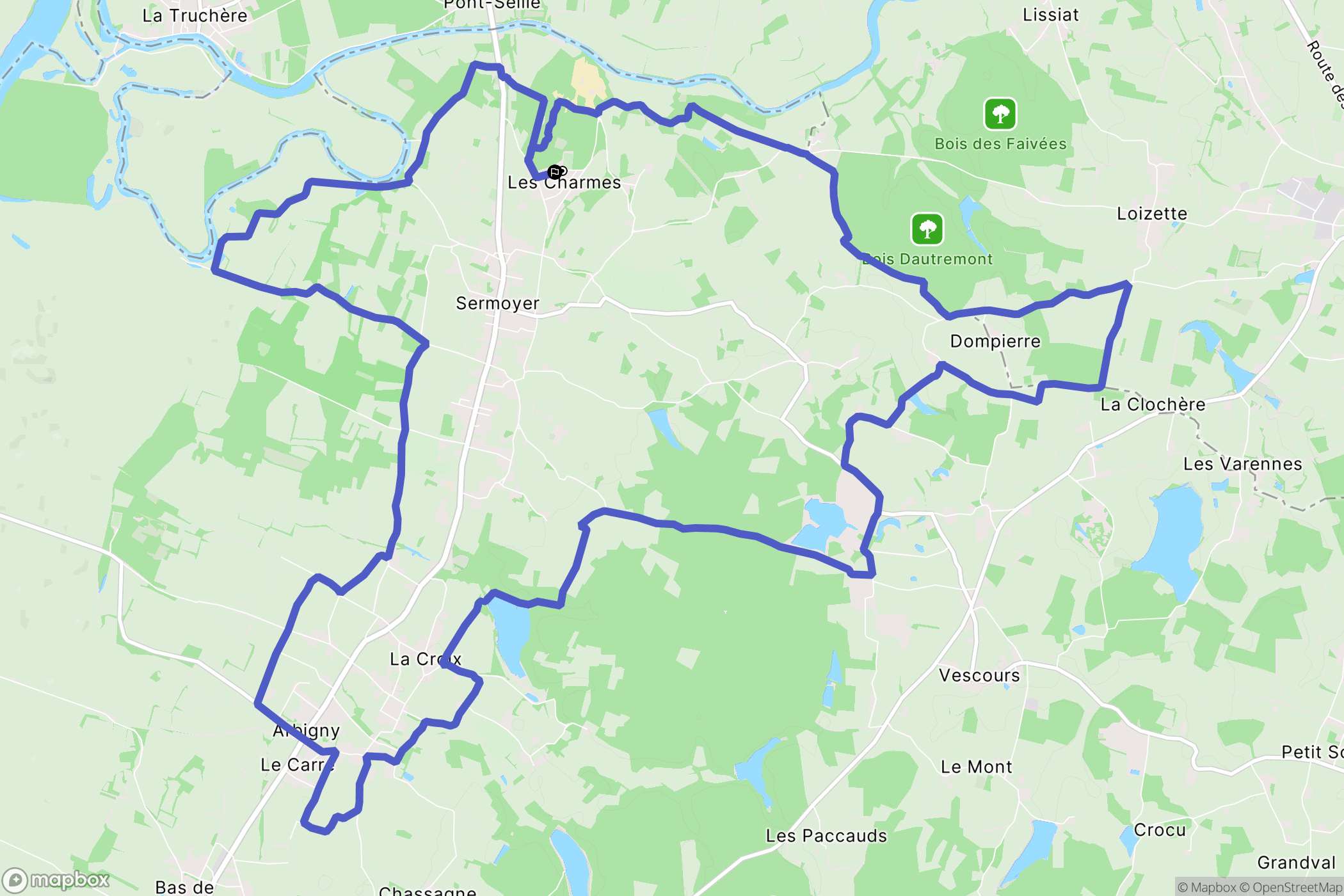 Sermoyer : carte du parcours de randonnée - France