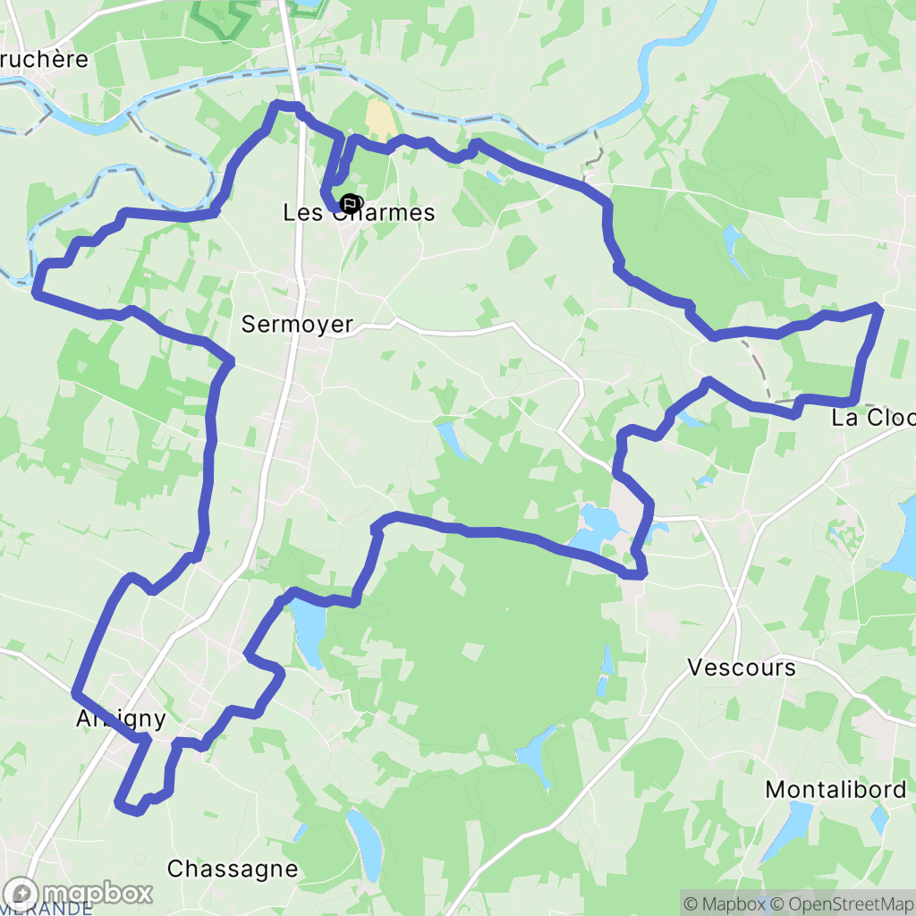 Sermoyer : carte du parcours de randonnée - France