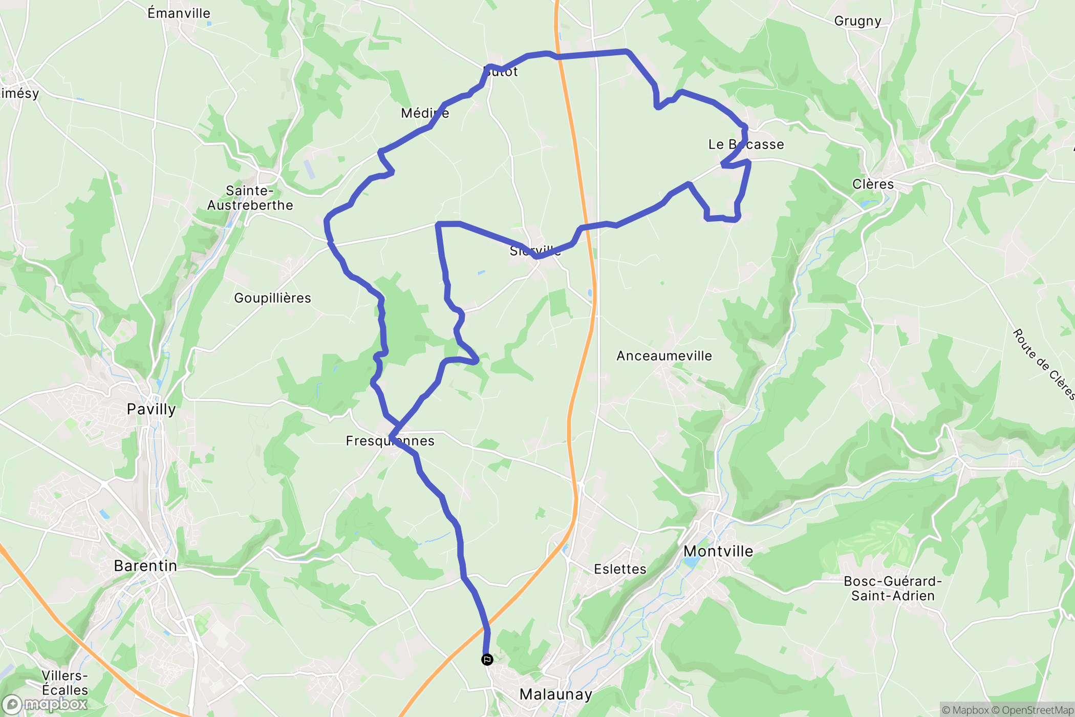 Pissy-Pôville : carte du parcours de randonnée - France